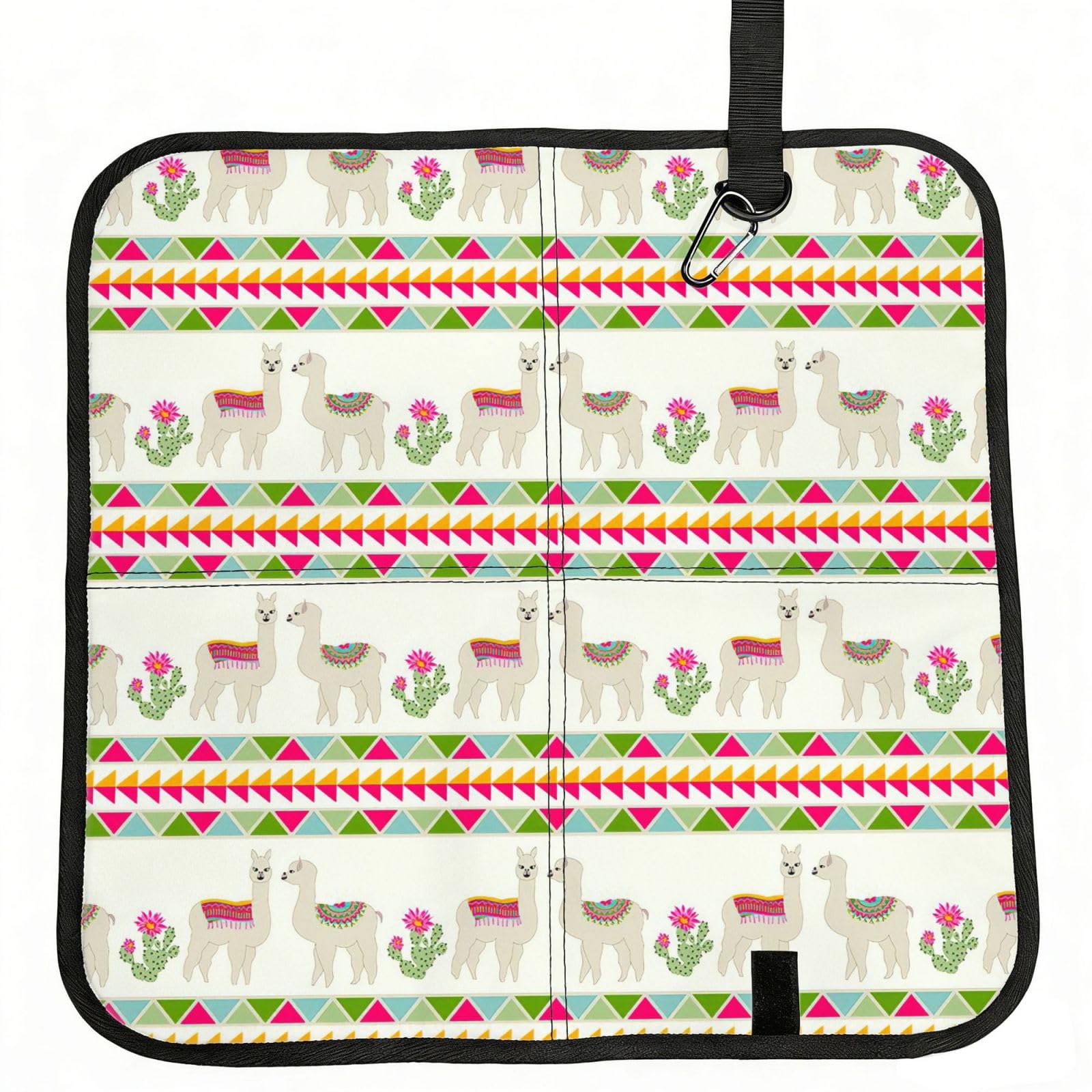 SDEGTHO Llama And Cactus Print Padded Seat Pad Folding Cushion Waterproof Bench Mat Portable Outdoor Rest Mat 15.8"
