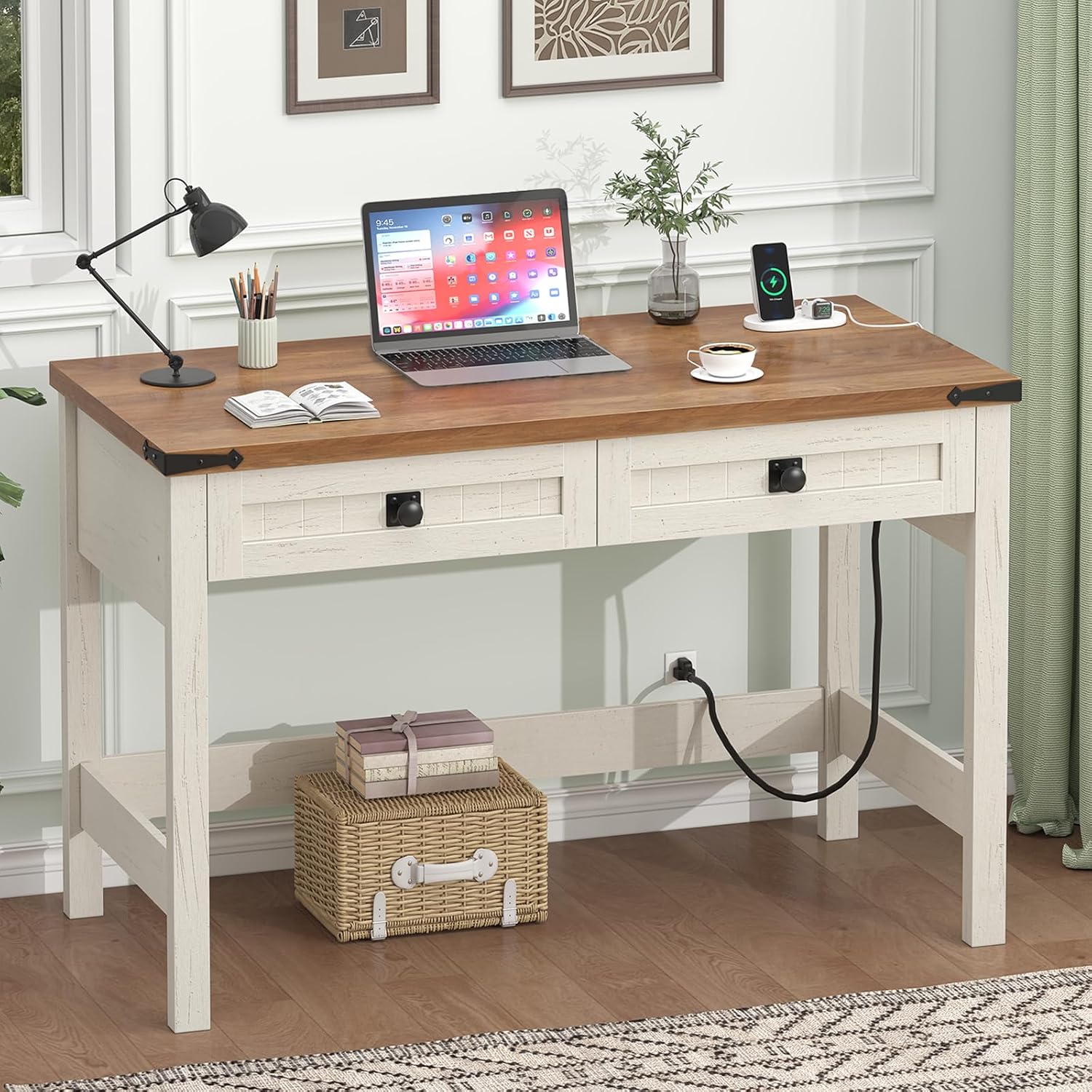 YOMILUVE 39 inch Farmhouse Desk