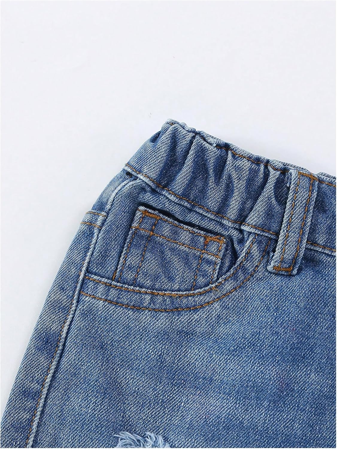 WDIRARA Girl's 2 Piece Outfit Ripped Button Front Long Sleeve Denim Jackets and Mini Skirts Set - Image 4