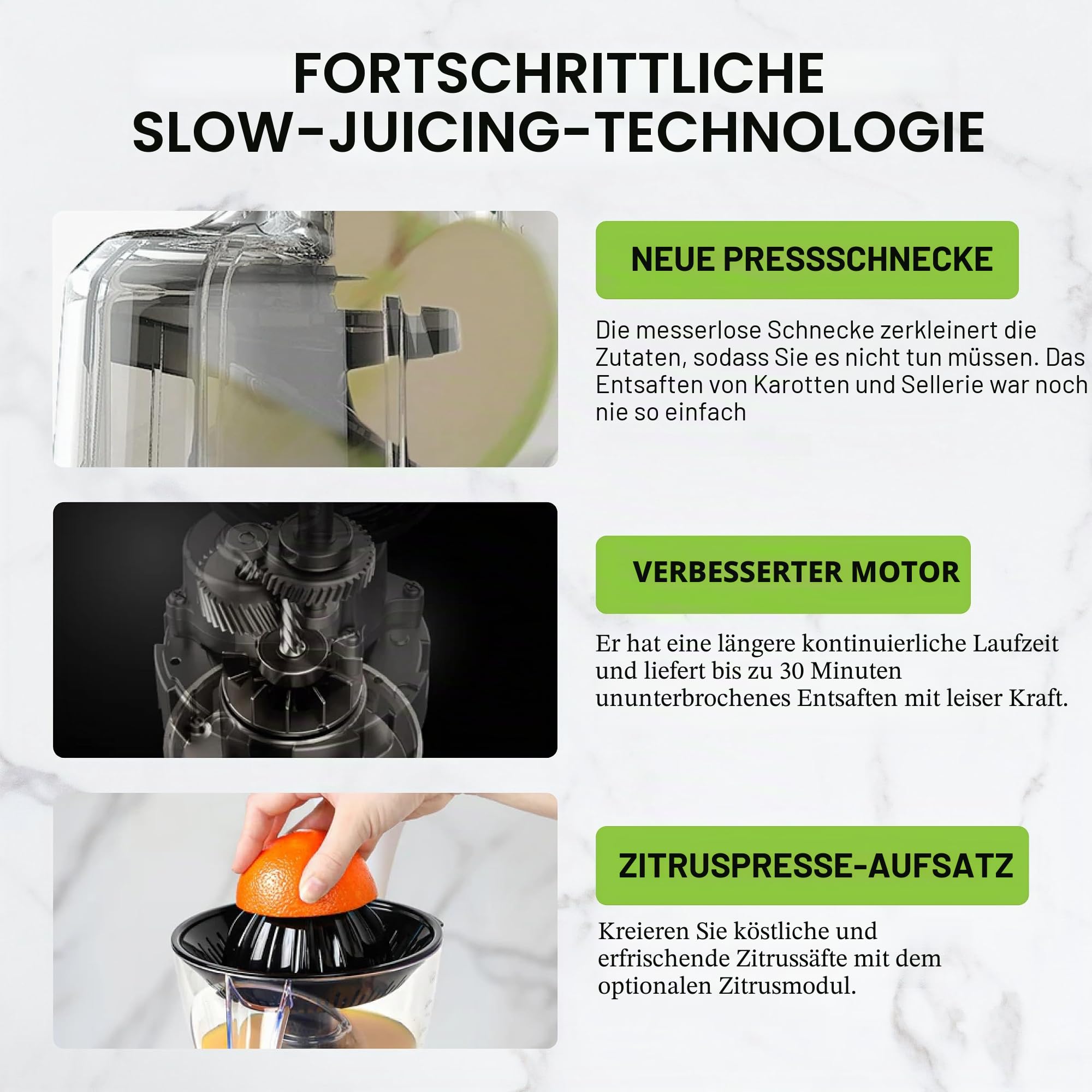 Kuvings - Entsafter REVO830 – Doppelmund, automatisches Schneidesystem – Schwarz
