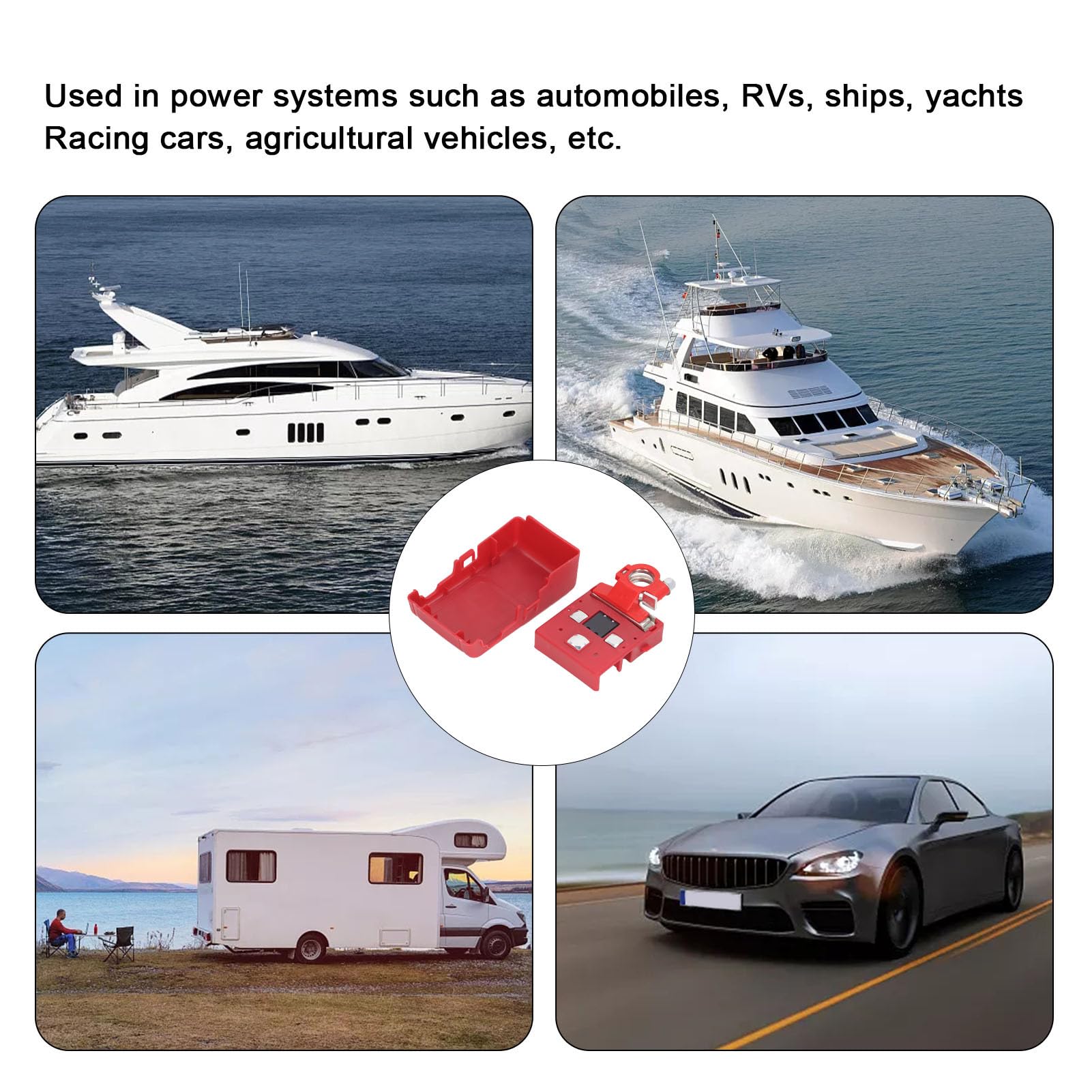 Terminale Fusibile Batteria Auto, Terminale Distribuzione Batteria Fusibile Morsetto Sgancio Rapido Connettori, per 4Wds Marine Impermeabile Batteria Fusibile Portafusibili M8 M5 Stud 32V 400A