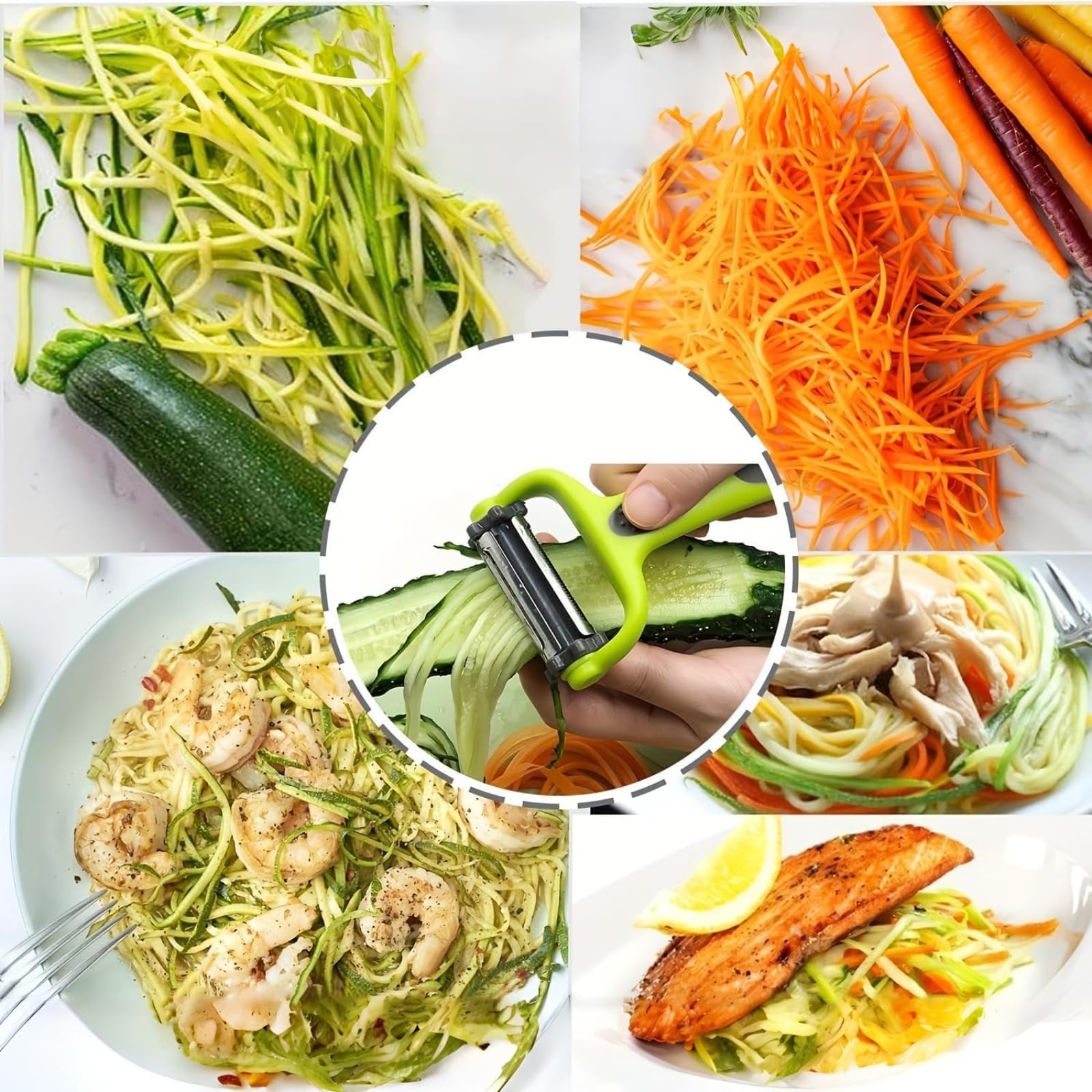 Pelapatate 3 In 1 Con Lama Julienne - Per Sbucciare E Tagliare Frutta E Verdura - Foto 8