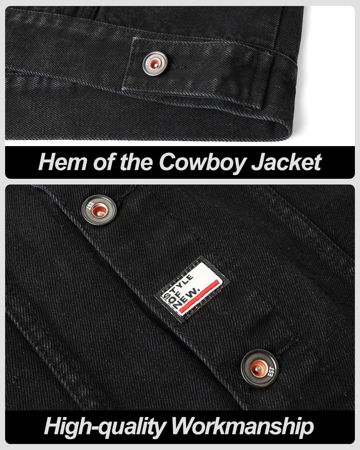 Classics Herren Weste Denim Vest Ärmellose Jeansweste Cowboy Jacke Motorradweste Bikerweste für Männer Casual Freizeitweste