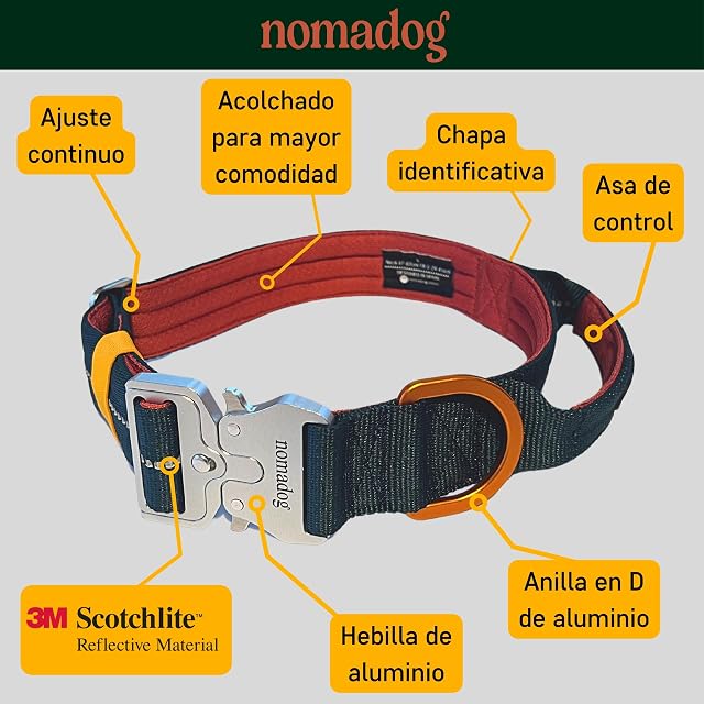Foto 3 de 8 de Nomadog Trailblazer Collar Perro Grande con Asa de Control