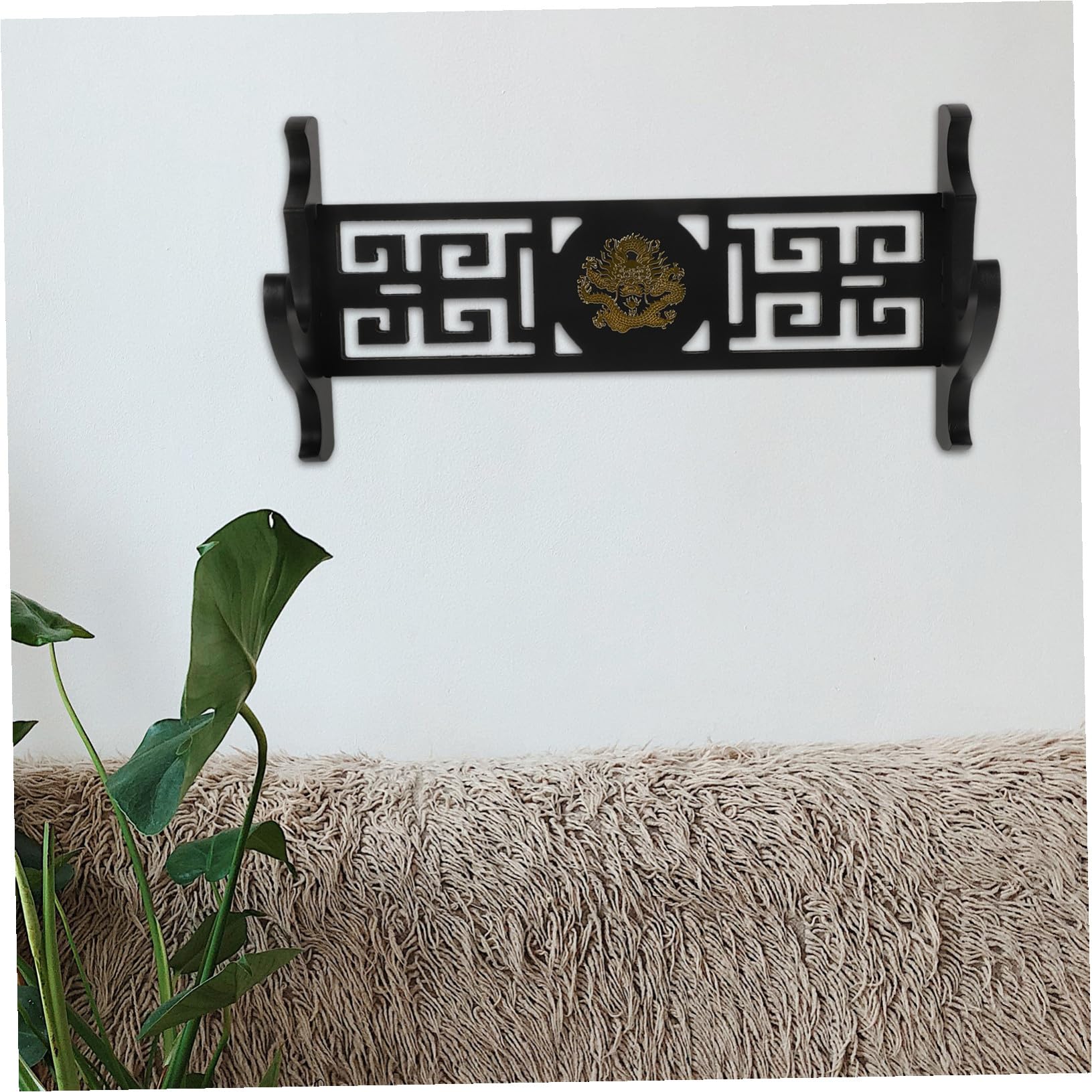 NOLITOY Soporte de Espada de Madera Negro para Pared Vertical