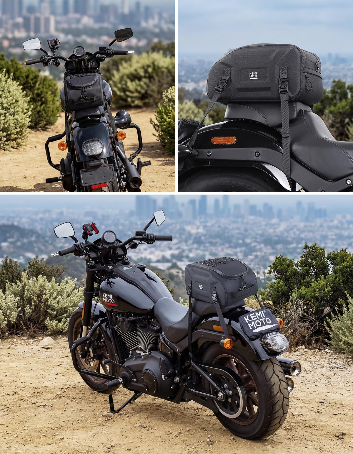 KEMIMOTO 13L Motorrad Hecktasche Wasserdicht, Multifunktional Motorradtasche, 3-in-1 Gepäckträgertasche mit Regenhülle, Eva Hecktasche Hinterradtasche für Radfahren