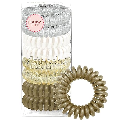 Kitsch Spiral Hair Ties for Women - Creaseless and Dent-free