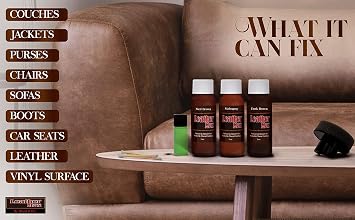 Leather Max Complete Leather Refinish, Restore, Recolor & Repair Kit/Now with 3 Color Shades to Blend with/Leather & Vinyl Refinish (Bold Blacks)
