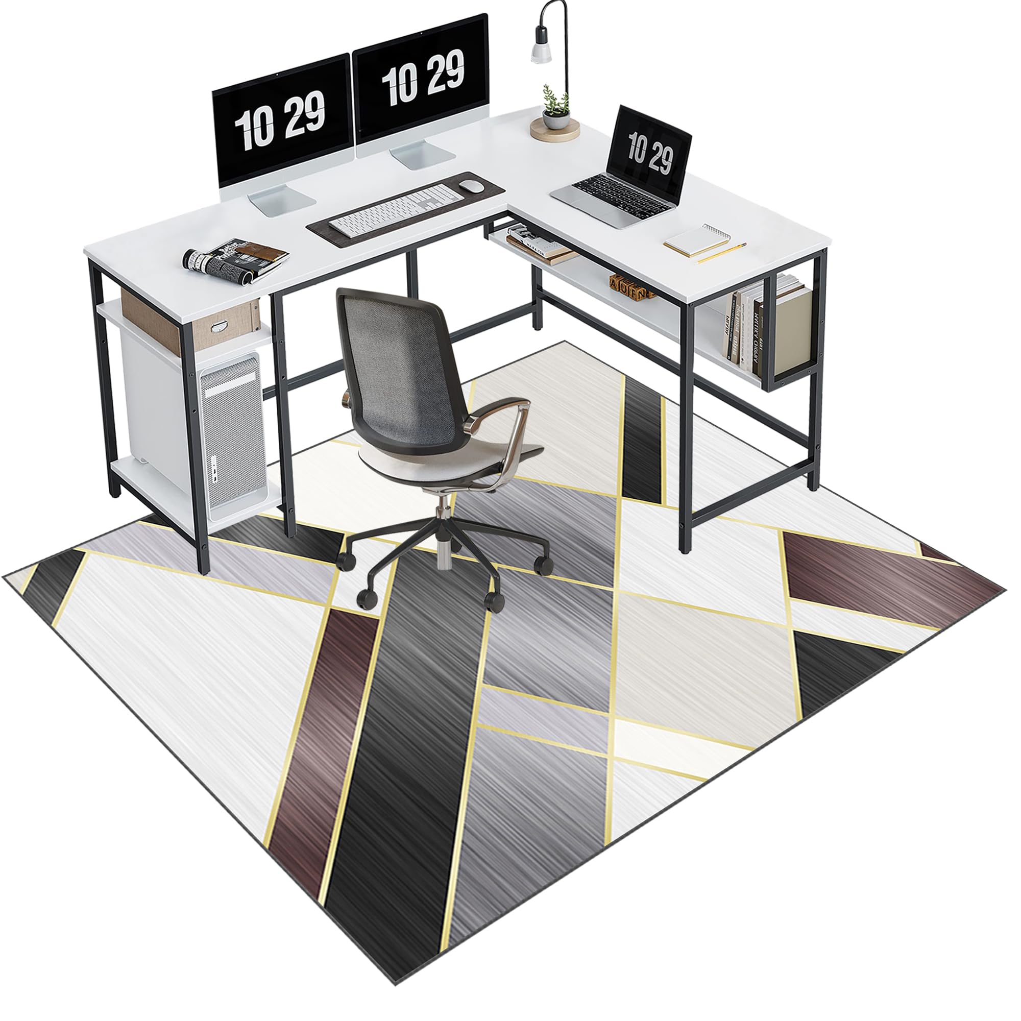 EYKWKB 100 x 140 cm Floor Protector for Rolling Chair Heavy Duty Office Chair Mat for Hard Floors Gaming Chair Mat Chair Mats for Carpeted Floors Durable Floor Protection Mat