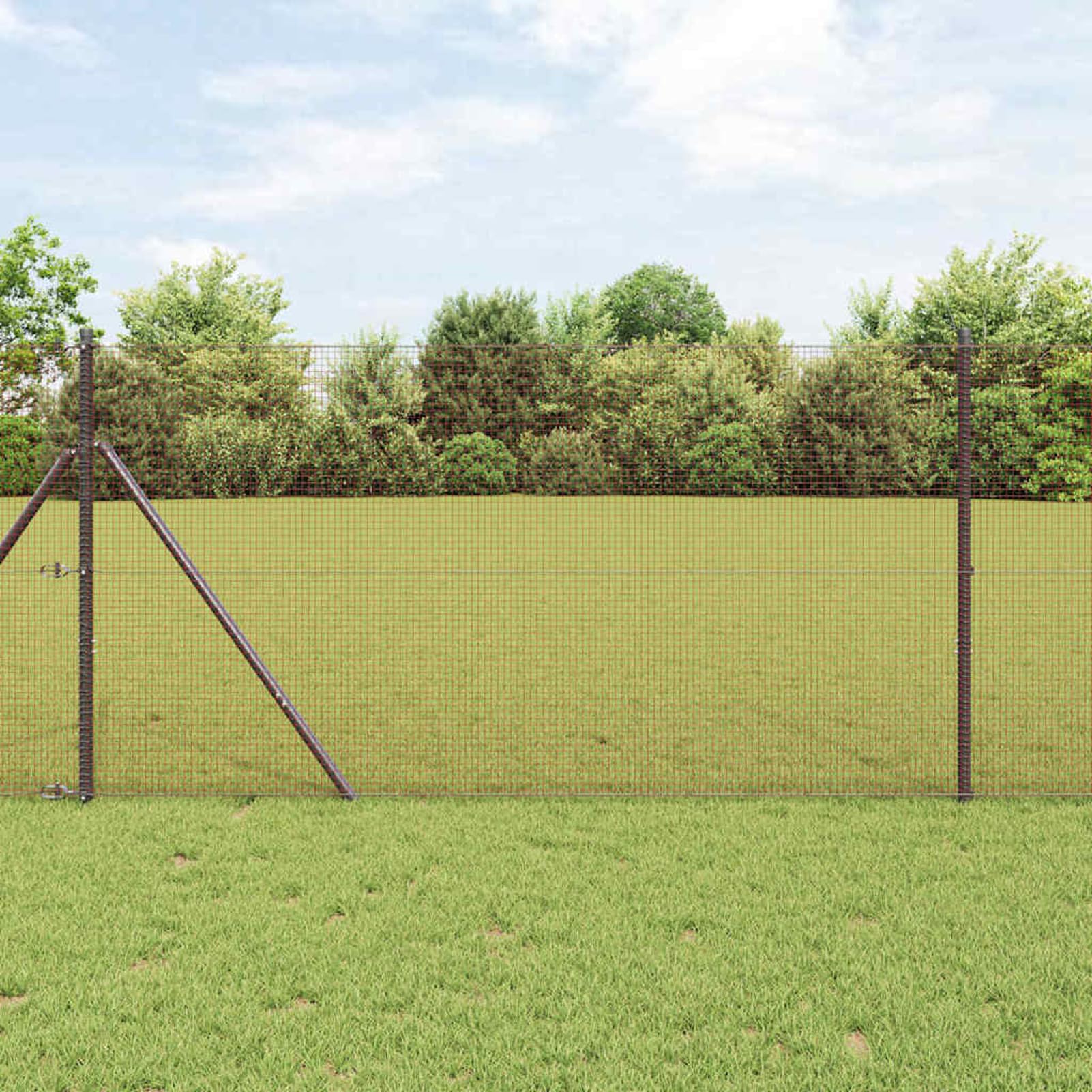 Gecheer Geschweißter Drahtzaun Rot 1.5x25 m Stahl PVC-beschichteter Metalldraht Spanndraht für Zaun Garten Basteln