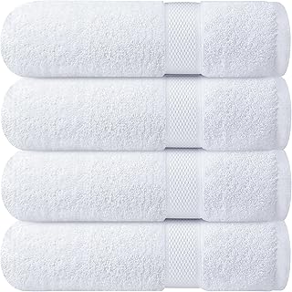 Infinitee Xclusives Premium Bath Towels Set Pack of 4-100% Ring Spun Cotton Bath Towels 70cm x 140cm - Highly Absorbent Durable Towels
