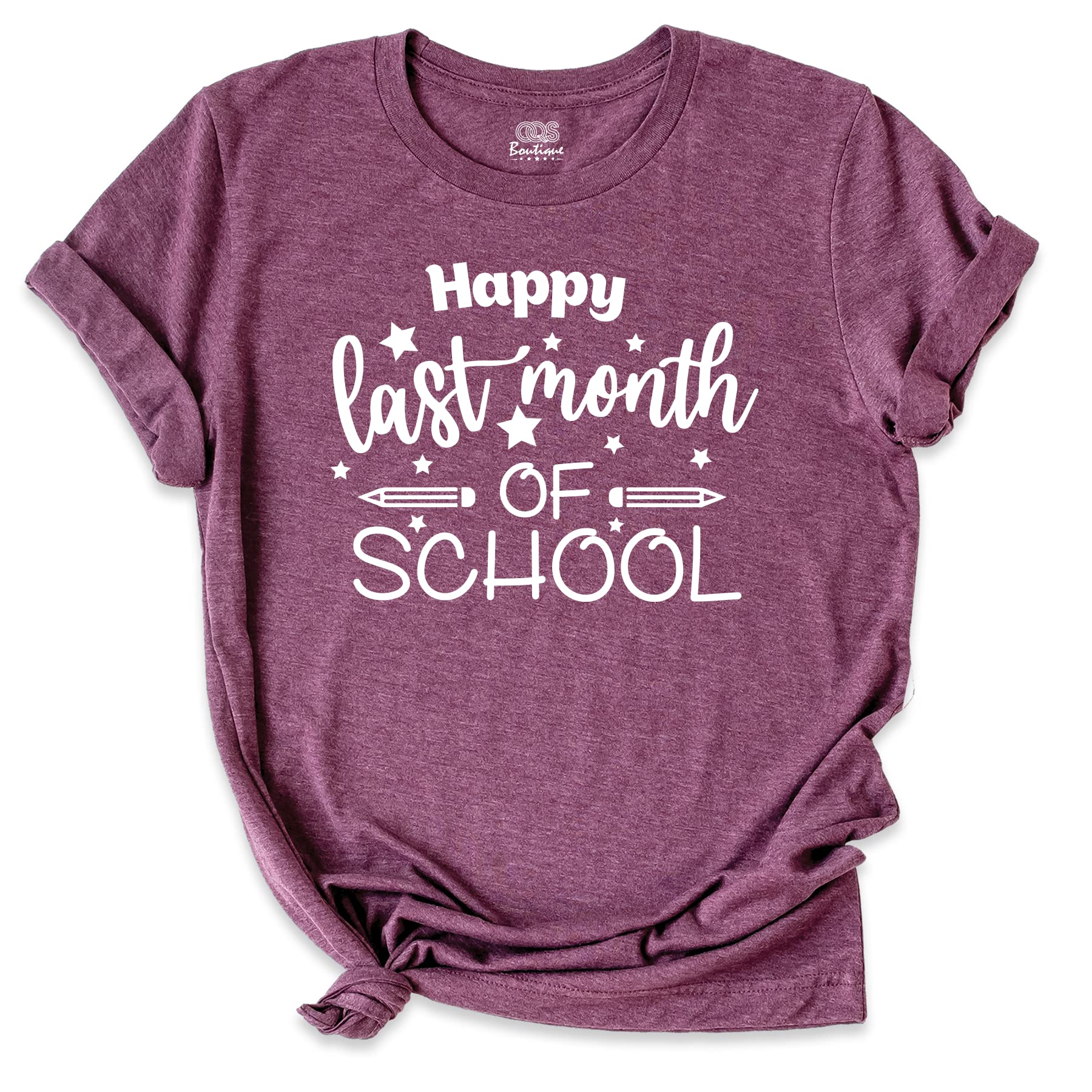 Happy Last Month of School T-Shirt, Funny Teacher Shirts, End of School Year Shirt, School Out Shirt, Graduation Outfit, Last Day of School 2022 Graphic Tee (Pencil - School)