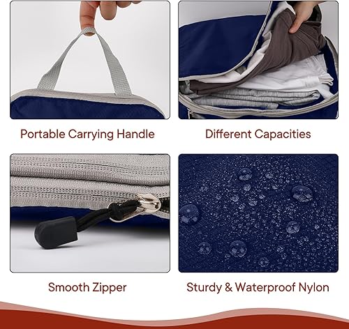 Miniatura 4 de TrendySupply Cubos de embalaje de compresión para viajes, cubos de embalaje y organizadores de viaje (4 azul liso)