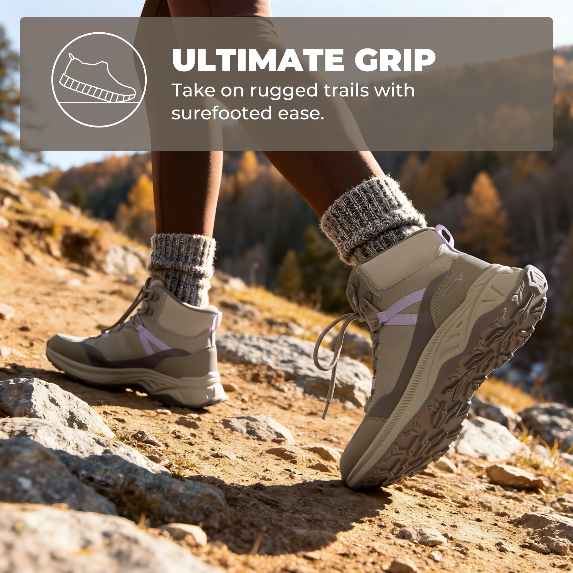 NORTIV 8 Trekking-& Wanderhalbschuhe für Damen | kontrastierenden Farbkombinationen Atmungsaktive Bequeme Rutschfestigkeit Damenstiefel Wanderstiefel für langen Wanderungen