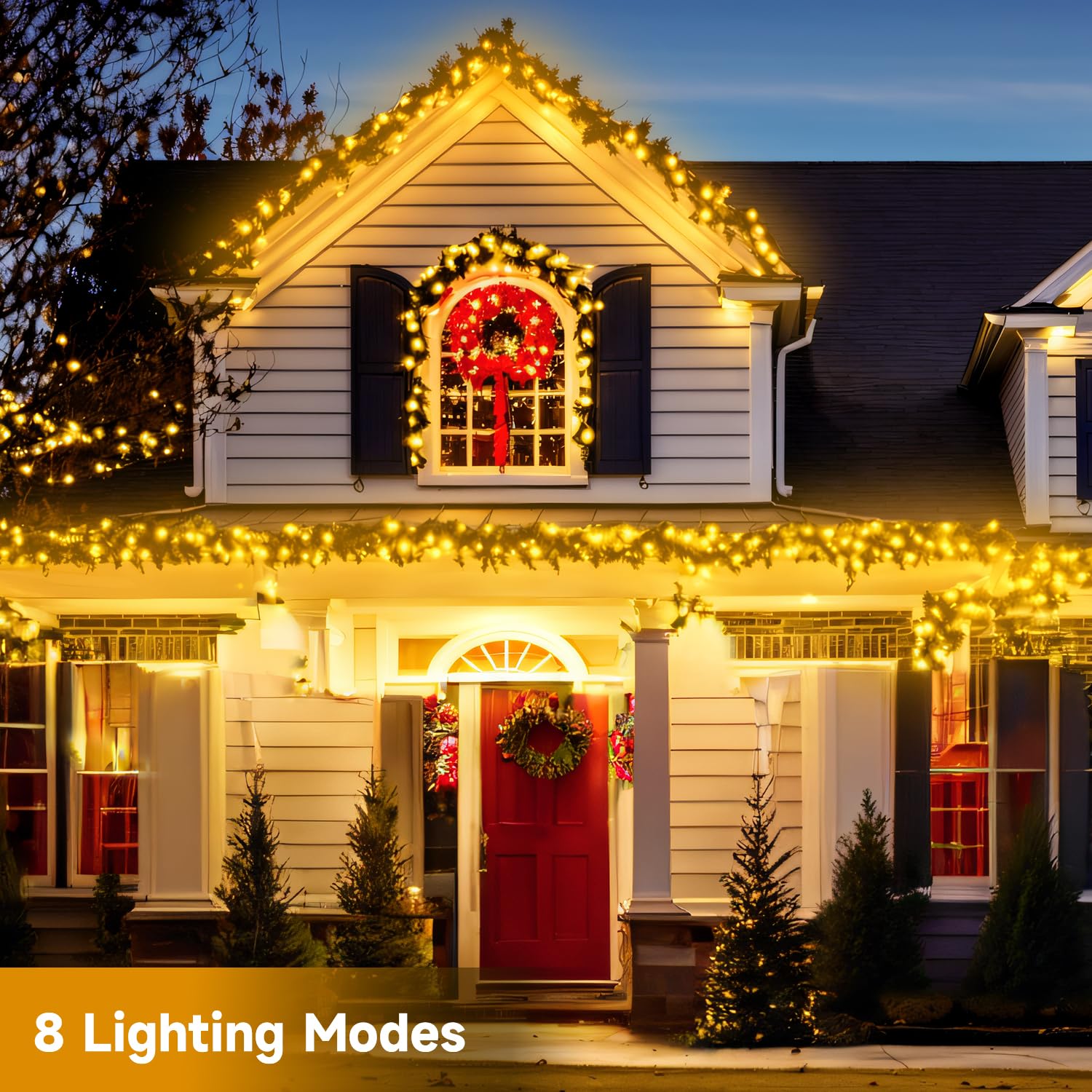 Electight 66ft Solar String Lights Outdoor Garden, 200 LED Solar Powered Fairy Lights - Image 2