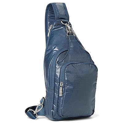 Baggallini Central Park Sling Backpack Bags Mist Gloss Ripstop, Nylon