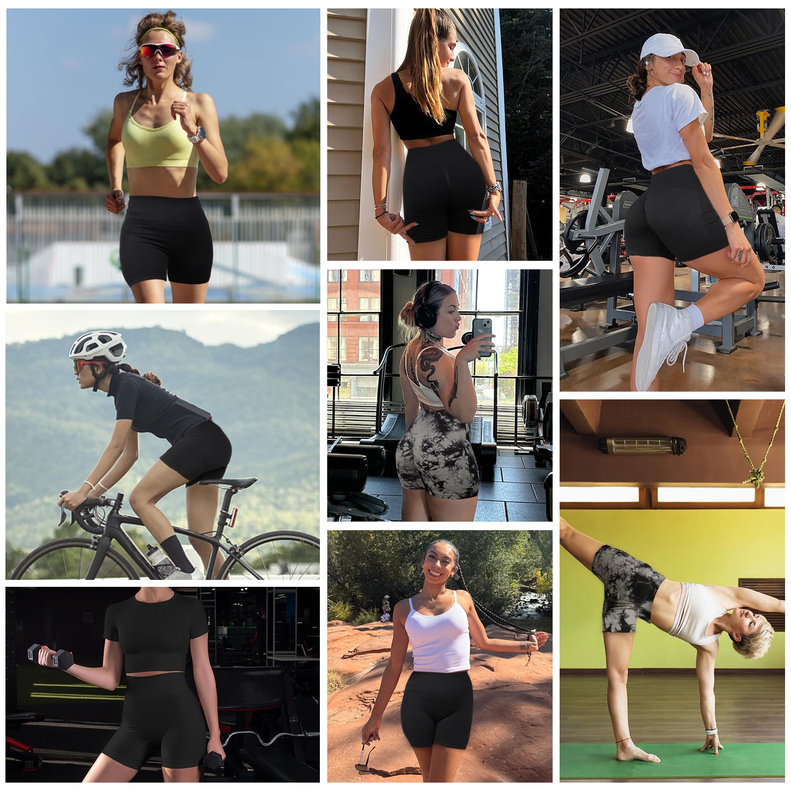 Lishang Leggins Deportivos Mujer Push Up Cintura Alta Sin Costuras Yoga Fitness Running