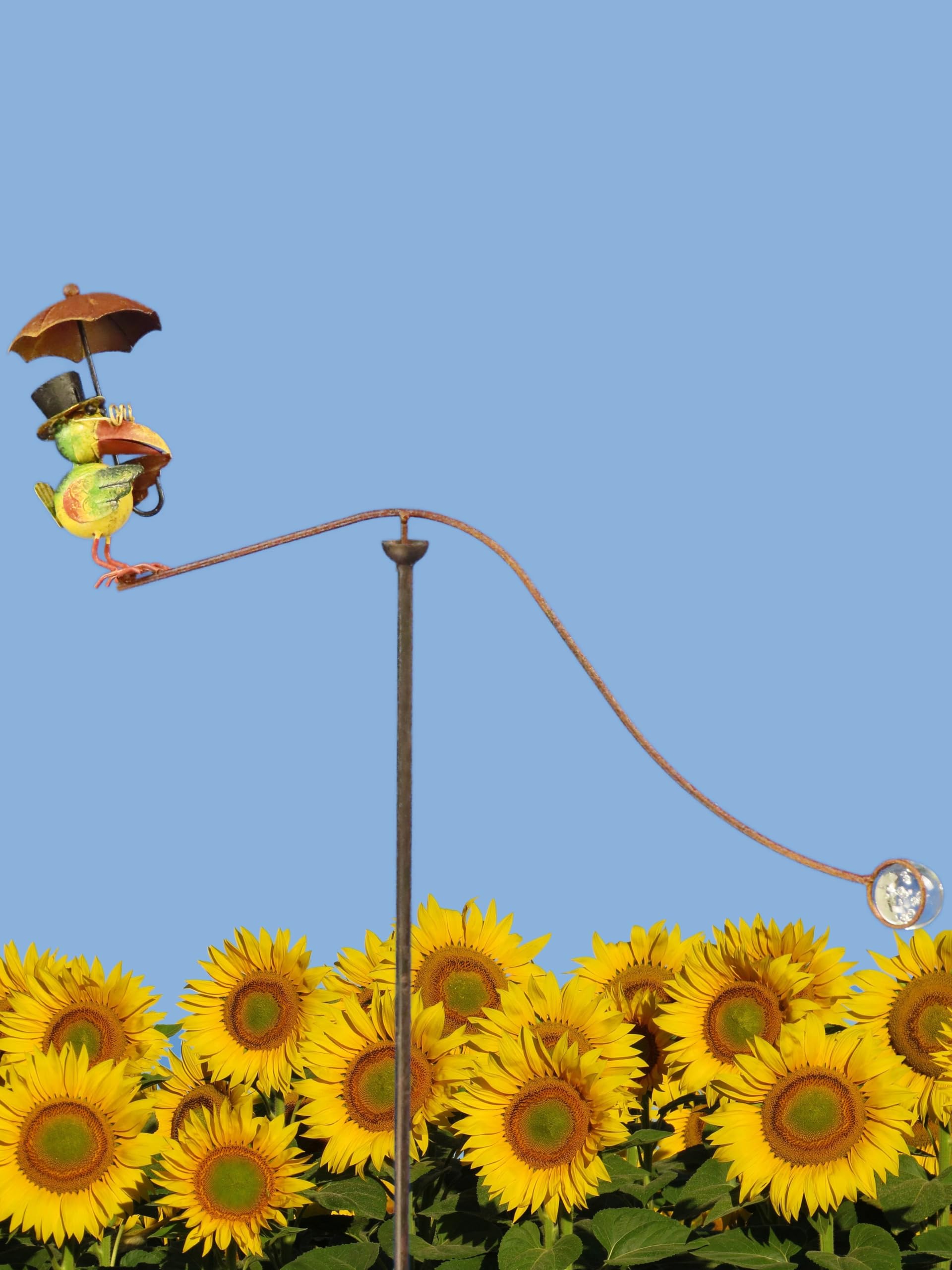 Pommerntraum ®| Windspiel Rabe Gartenwippe Metallwindspiel Vogel Vögel