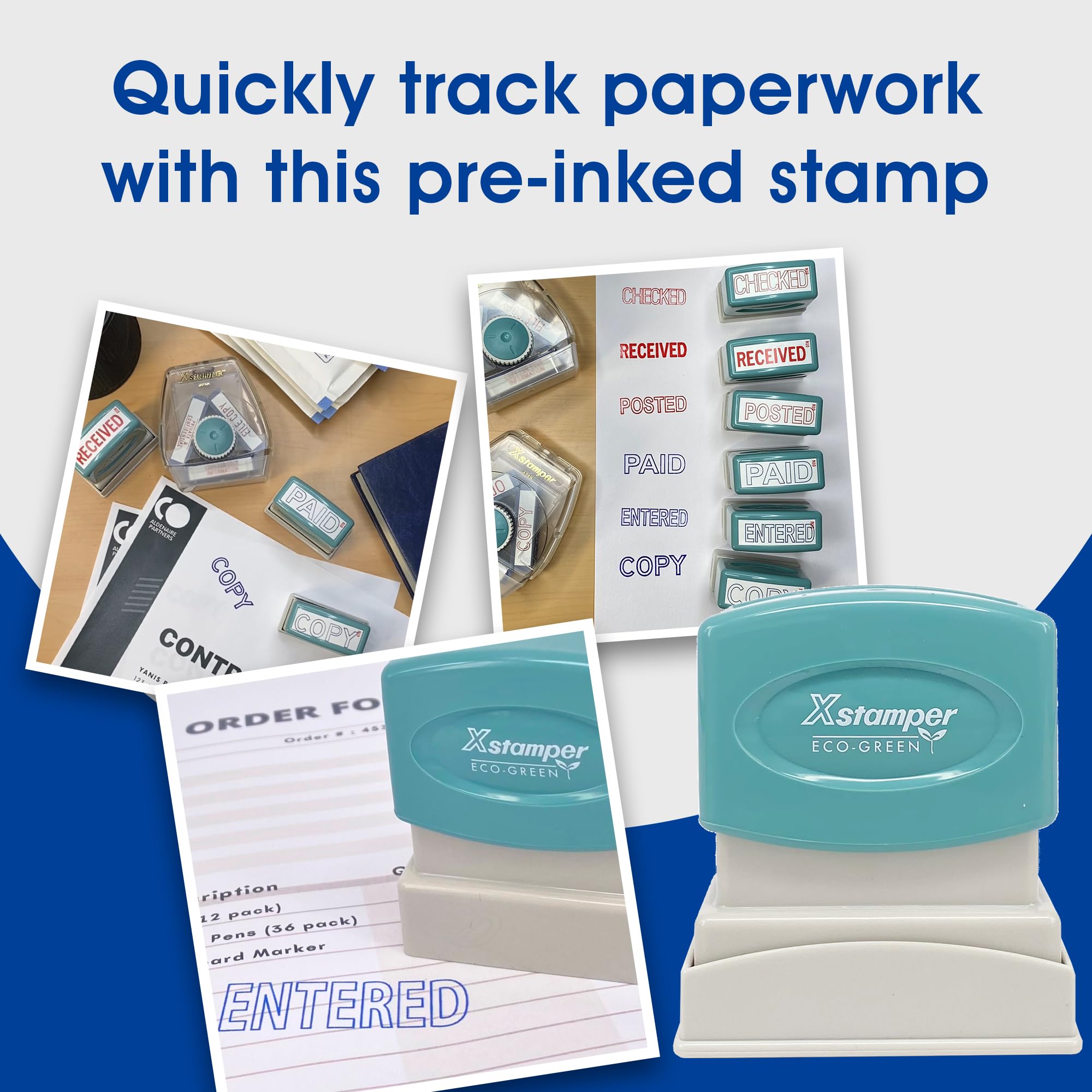 Xstamper Ink Stamp, Posted. Red Ink (Impression Size: 13 x 42mm). Pre-Inked Stamper for Office or Business Use - Image 2