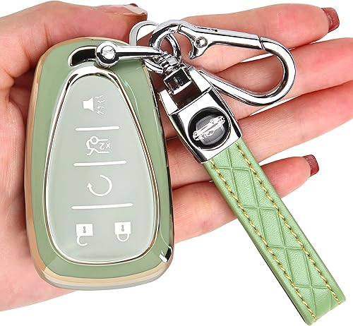 Funda compatible con llavero Chevy  Funda para llavero compatible con Chevy Malibu Camaro Cruze Traverse Blazer Sonic Volt Bolt Equinocx (verde)
