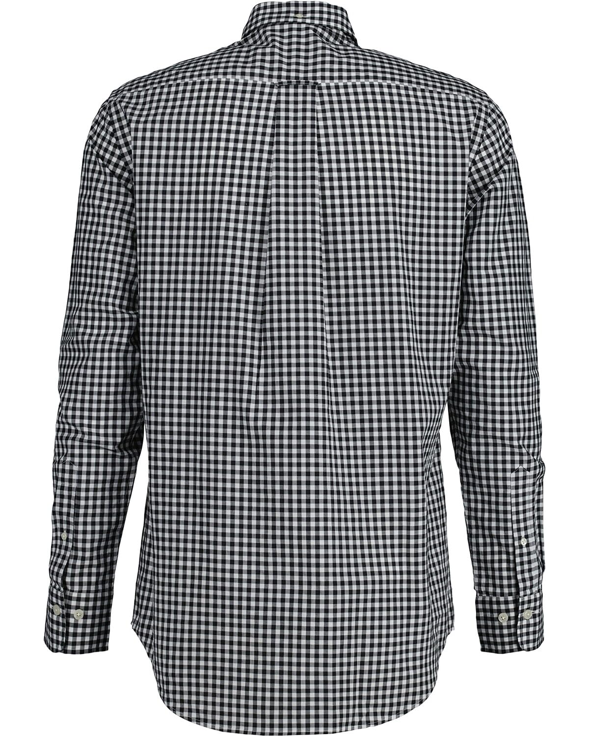 GANT Koszula męska REG POPLIN Gingham, czarna, XL, Czarny, XL