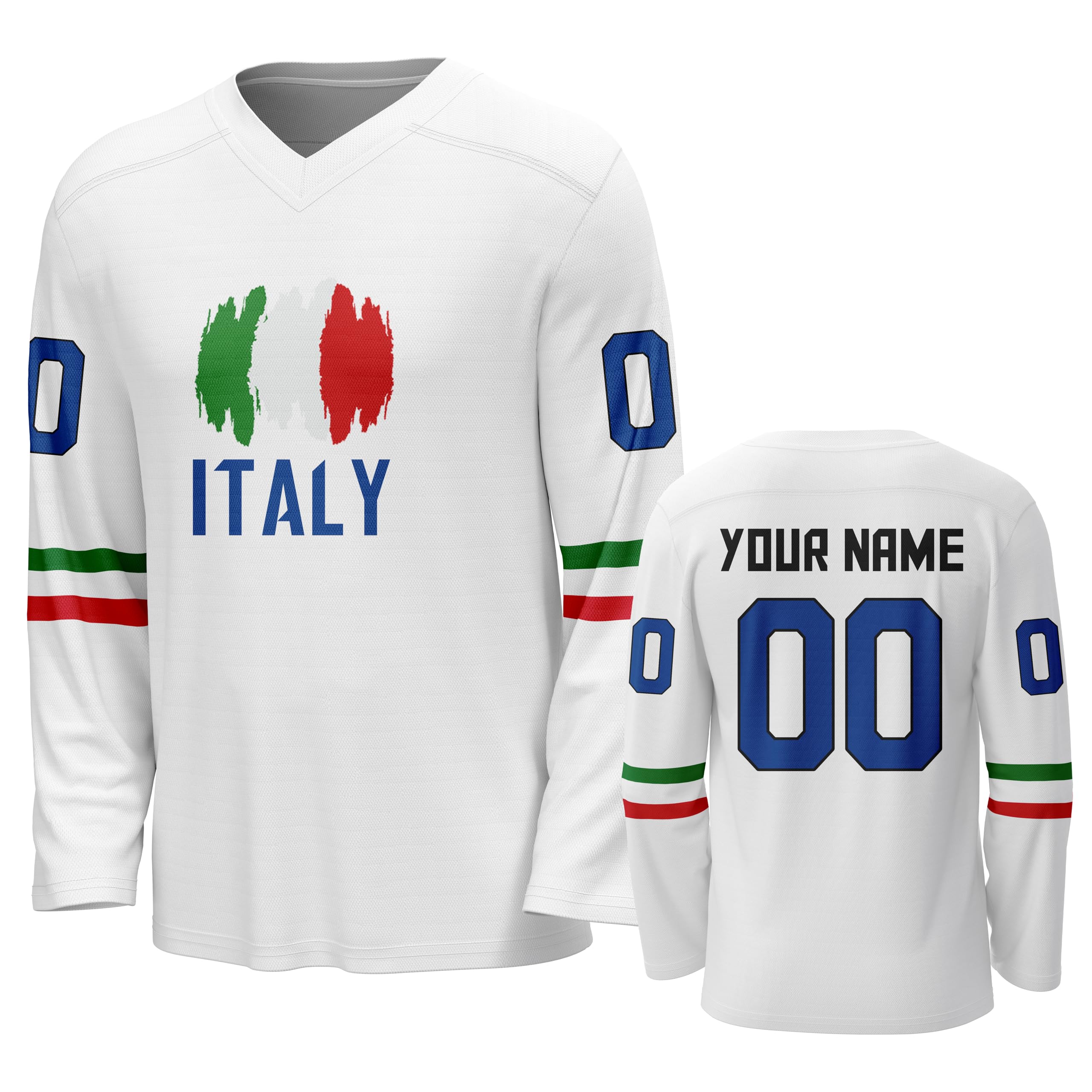 Custom National Hockey Jersey Personalized Name Number V-Neck Sports Ice Hockey Jersey Fans Gift for Men Women Youth