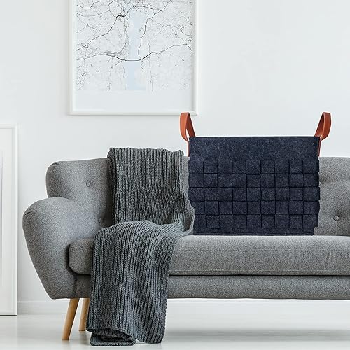 Miniatura 6 de BOLDMONKEY - Canasta para mantas, 20 x 20 x 13 pulgadas, 3XL, de fieltro, para guarderías, sala de estar, redonda, para juguetes, ropa, niños,