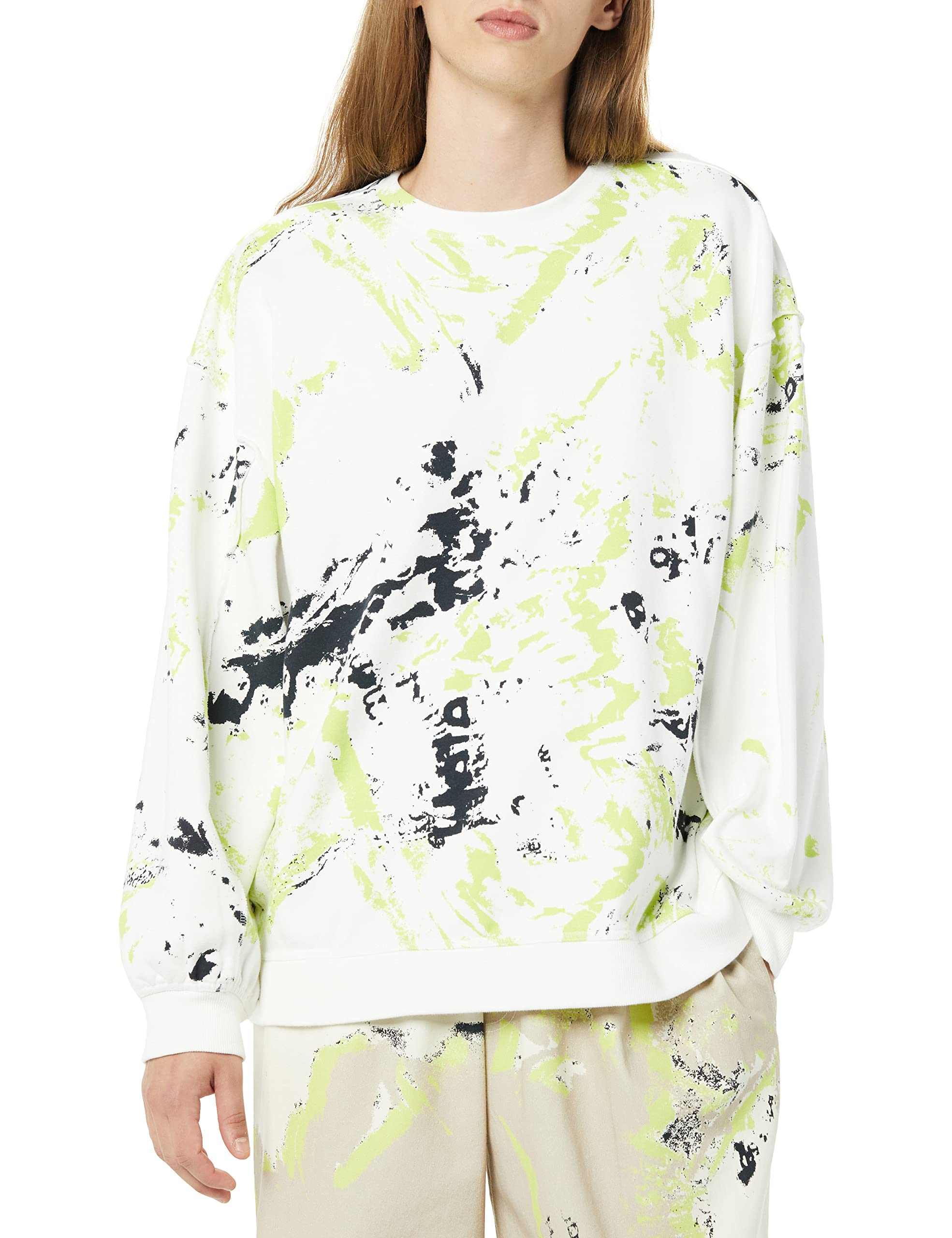 Sudadera para todos los Géneros de Felpa de Rizo con Cuello Redondo y Costuras a la Vista