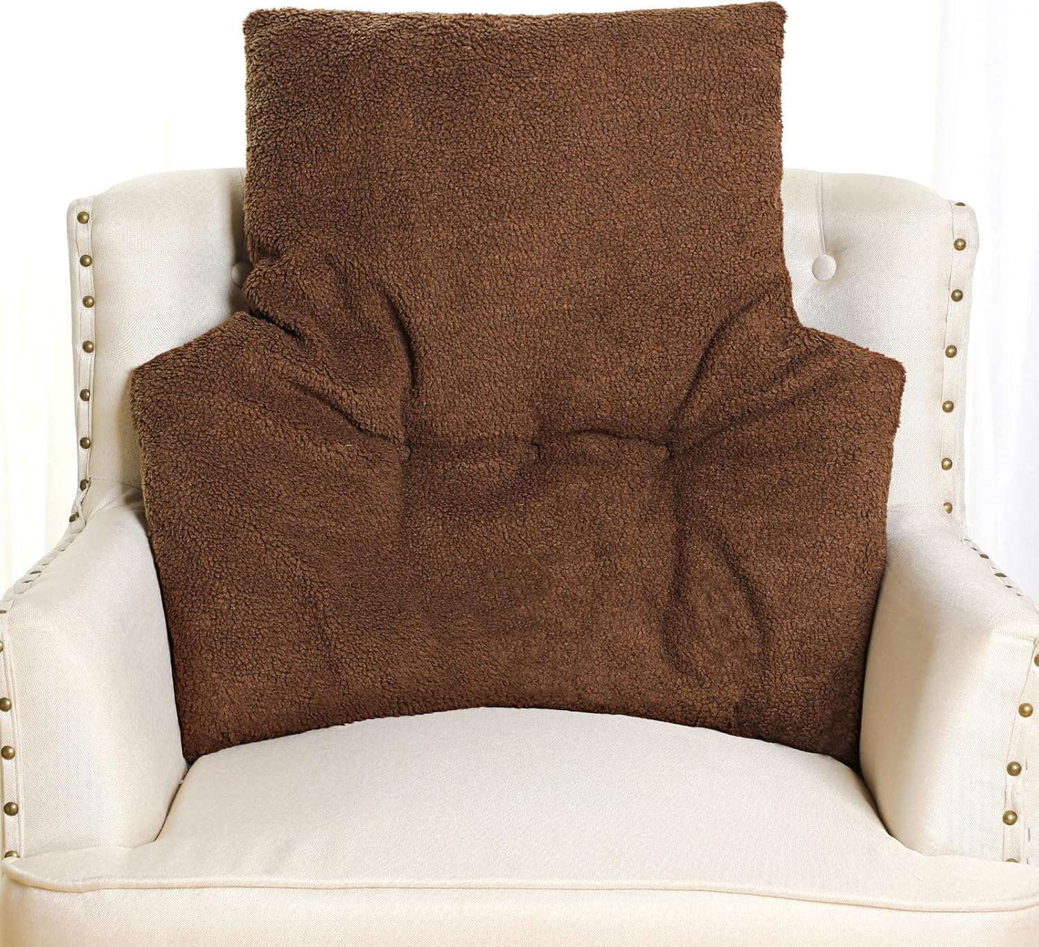 Fleece Back Support Pillow Back Cushion Non Slip Seat