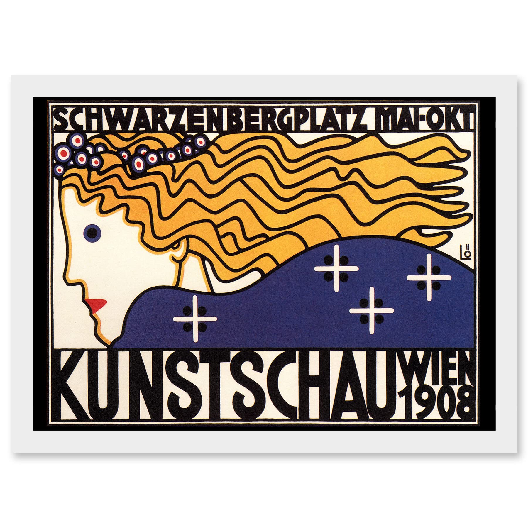 Artery8 Cultural Exhibition Vienna Austria Kunstschau Wien 1908 Vintage Advert Poster Artwork Framed Wall Art Print A4