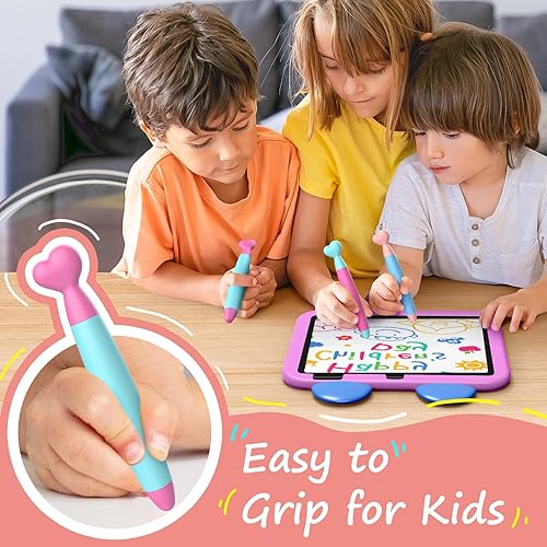 Miniatura 4 de Digiroot Bolígrafos capacitivos para niños, paquete de 3 con puntas de goma duraderas, compatibles con Fire, iPad, iPhone, tabletas Android y