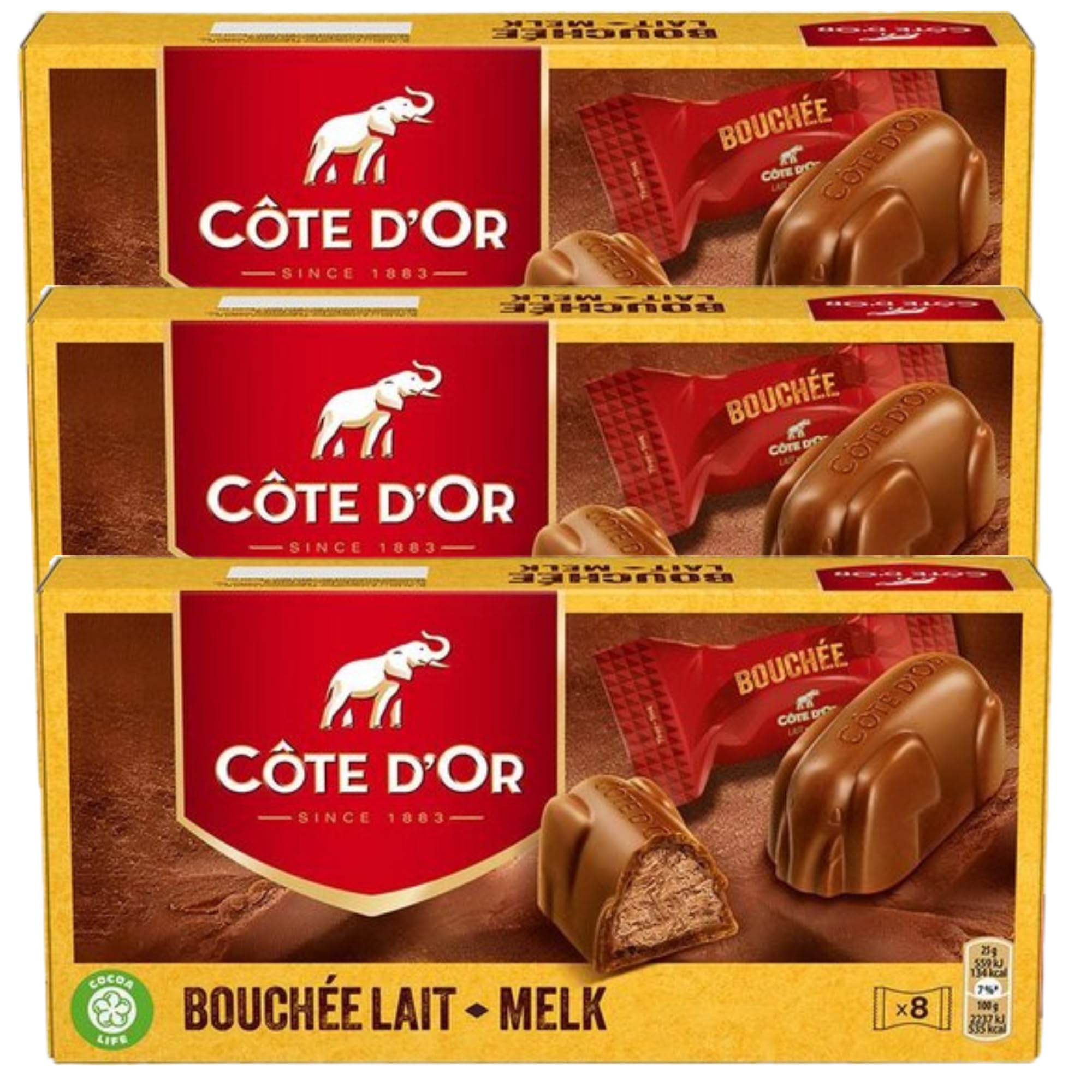 Cote Dor Milk Chocolate Bouchees Gift Pack 8X25G (3 Packs)