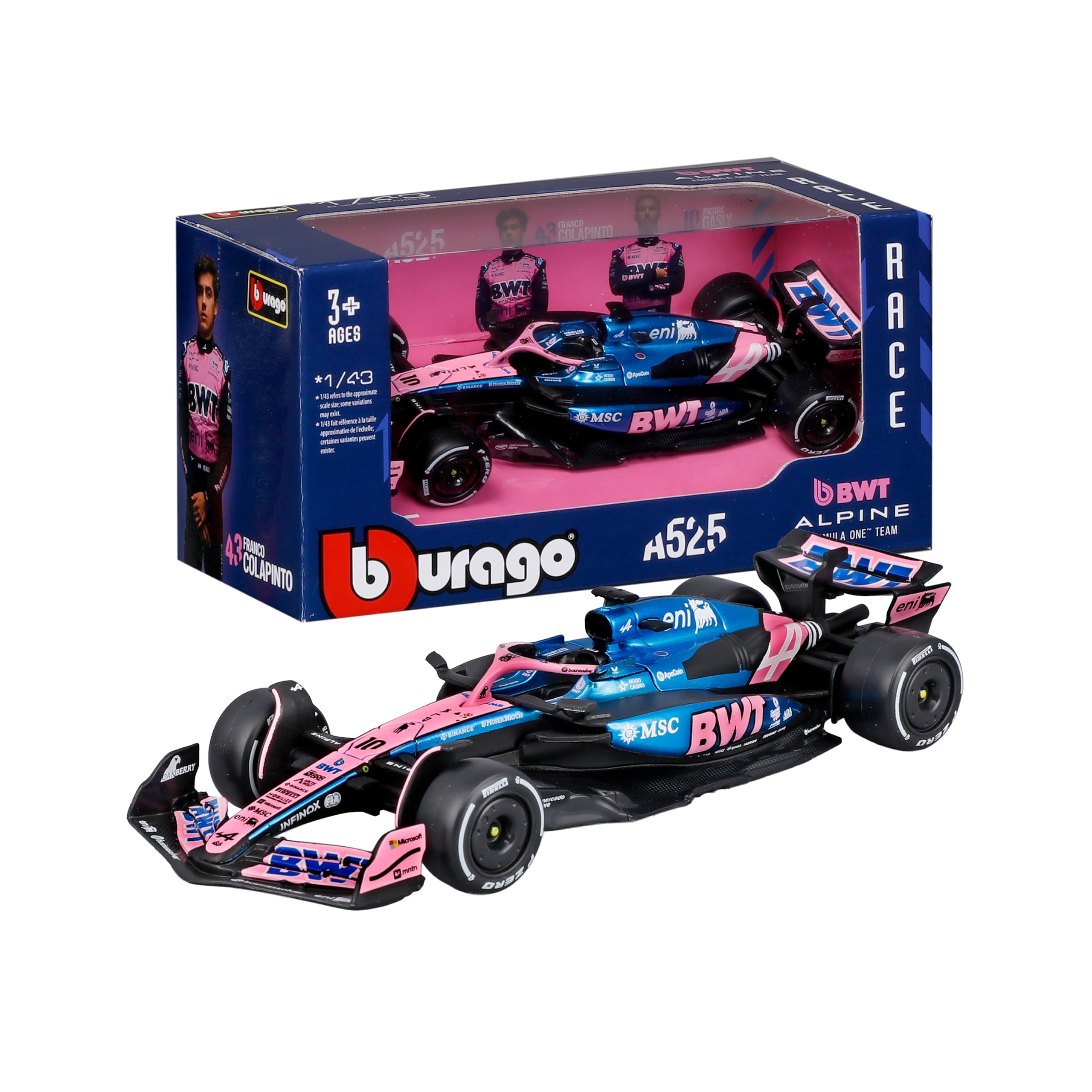 1:43 Bburago B18-38257G Pierre Gasly Alpine A525 #10 2025