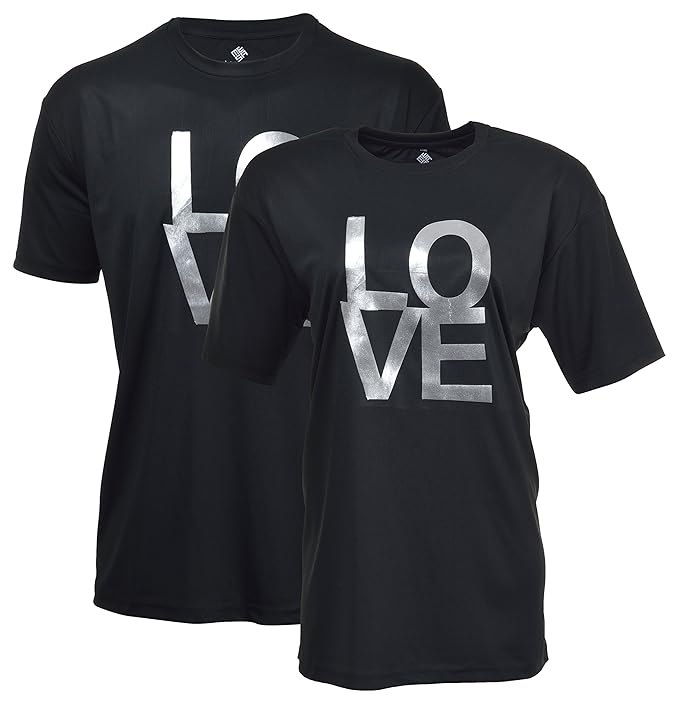 Buy Groogle Eye Mesa Unisex Polyester T-Shirt (Love_Men_women-44, Black, 44, Pack of 2) at Amazon.in