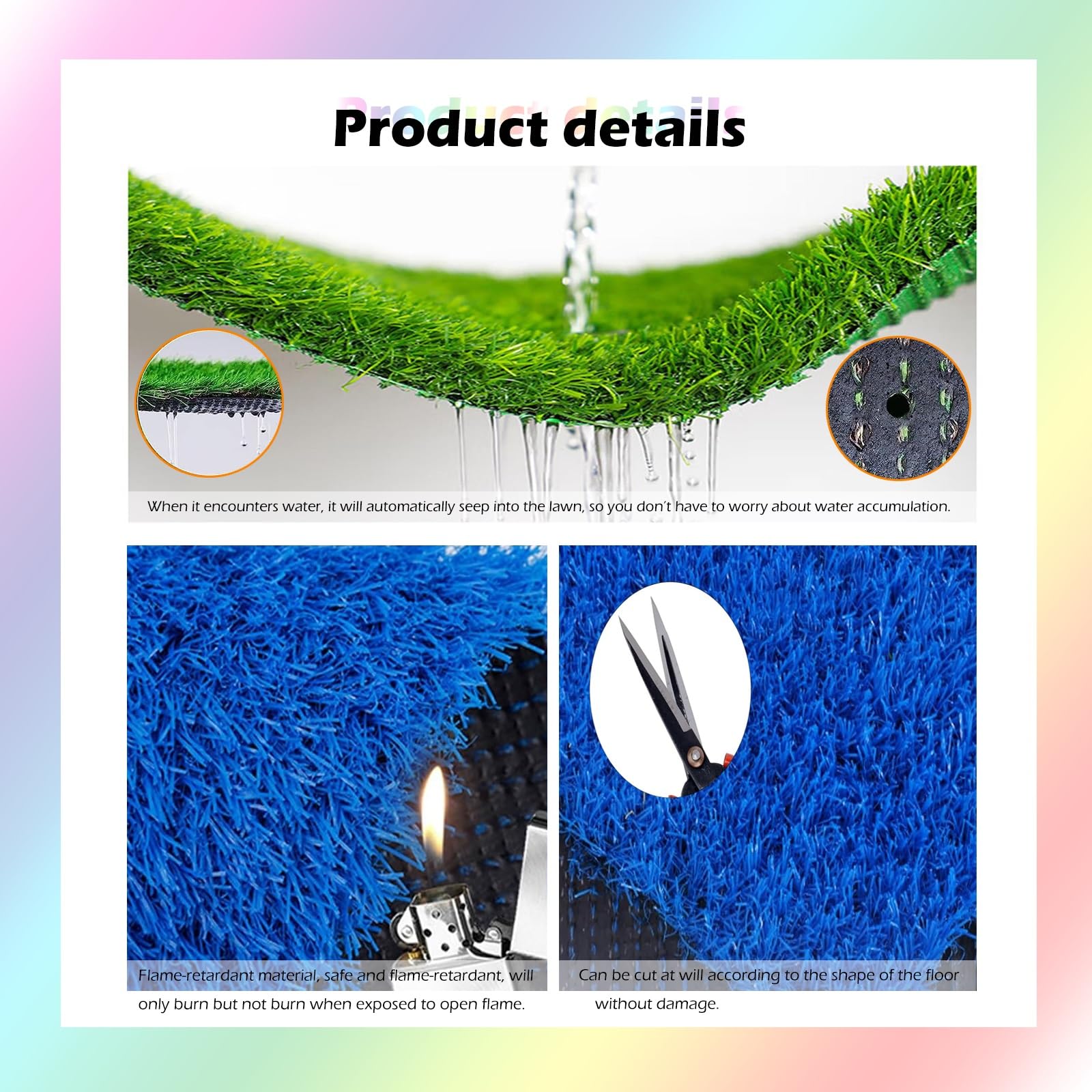 Erba artificiale for la decorazione del giardino del patio-1pz(39x157in)