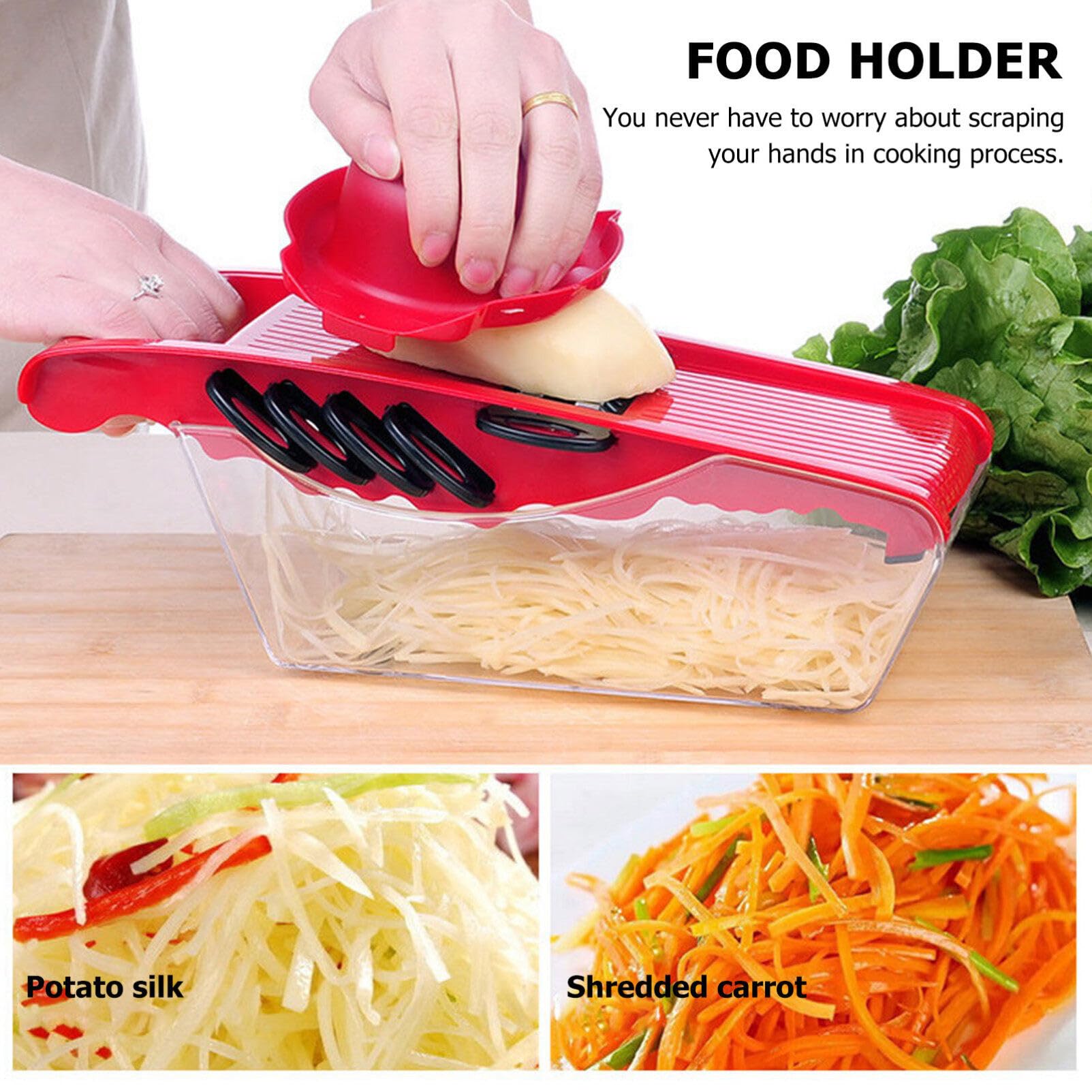 Garneck Protector de Dedos para Cortador de Verduras Cebolla Fruta Repollo