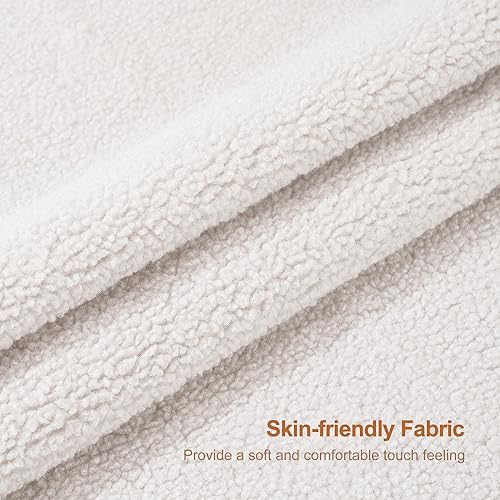 Miniatura 4 de Homguava Puf de sherpa, sofá perezoso, puf para adultos, con relleno de espuma de alta densidad, sillas decorativas modernas, cómodas sillas para