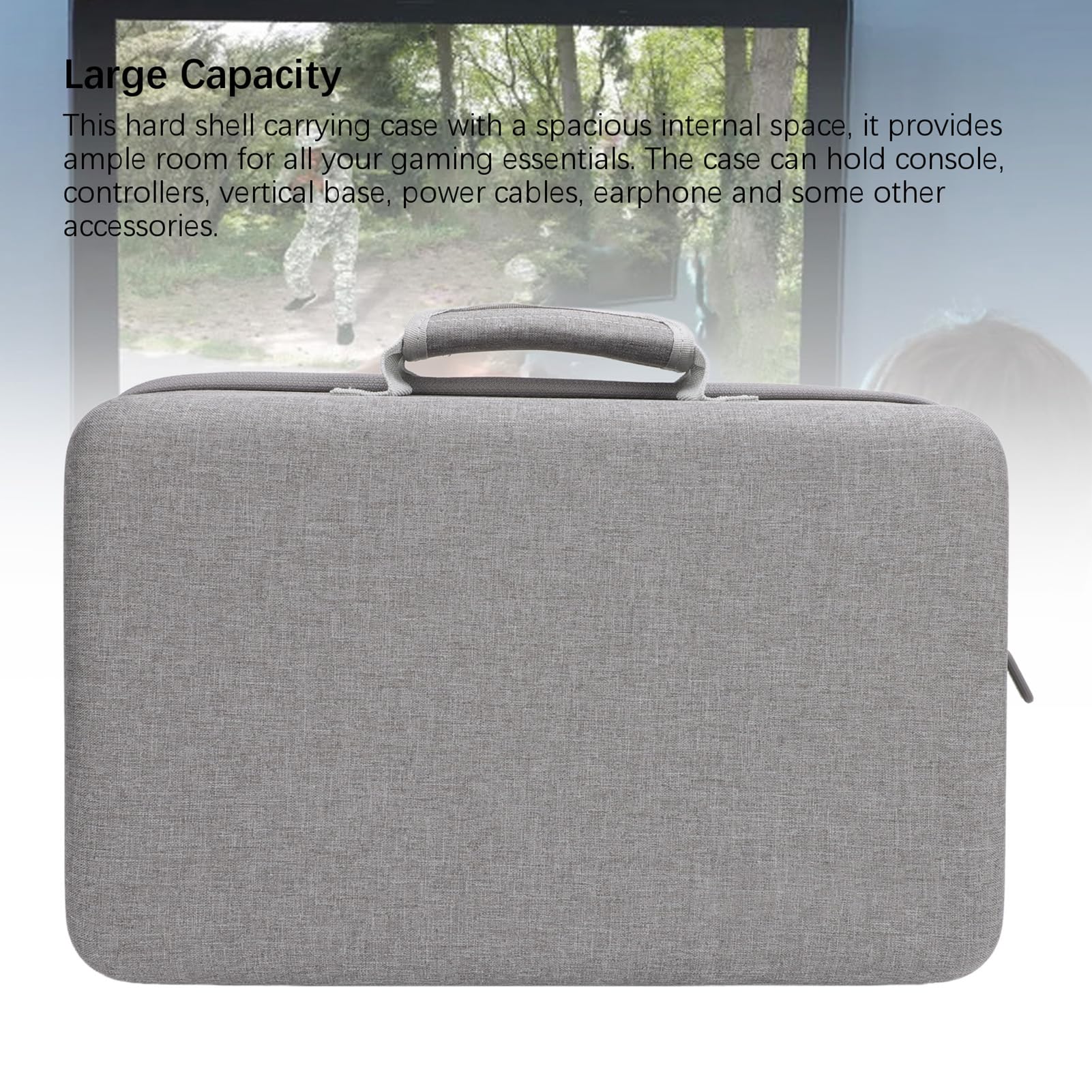 Estuche de Transporte Rígido, Estuche de Viaje Compatible con el Controlador de Consola, Estuche Impermeable Gris, con Correa Ajustable para el Hombro