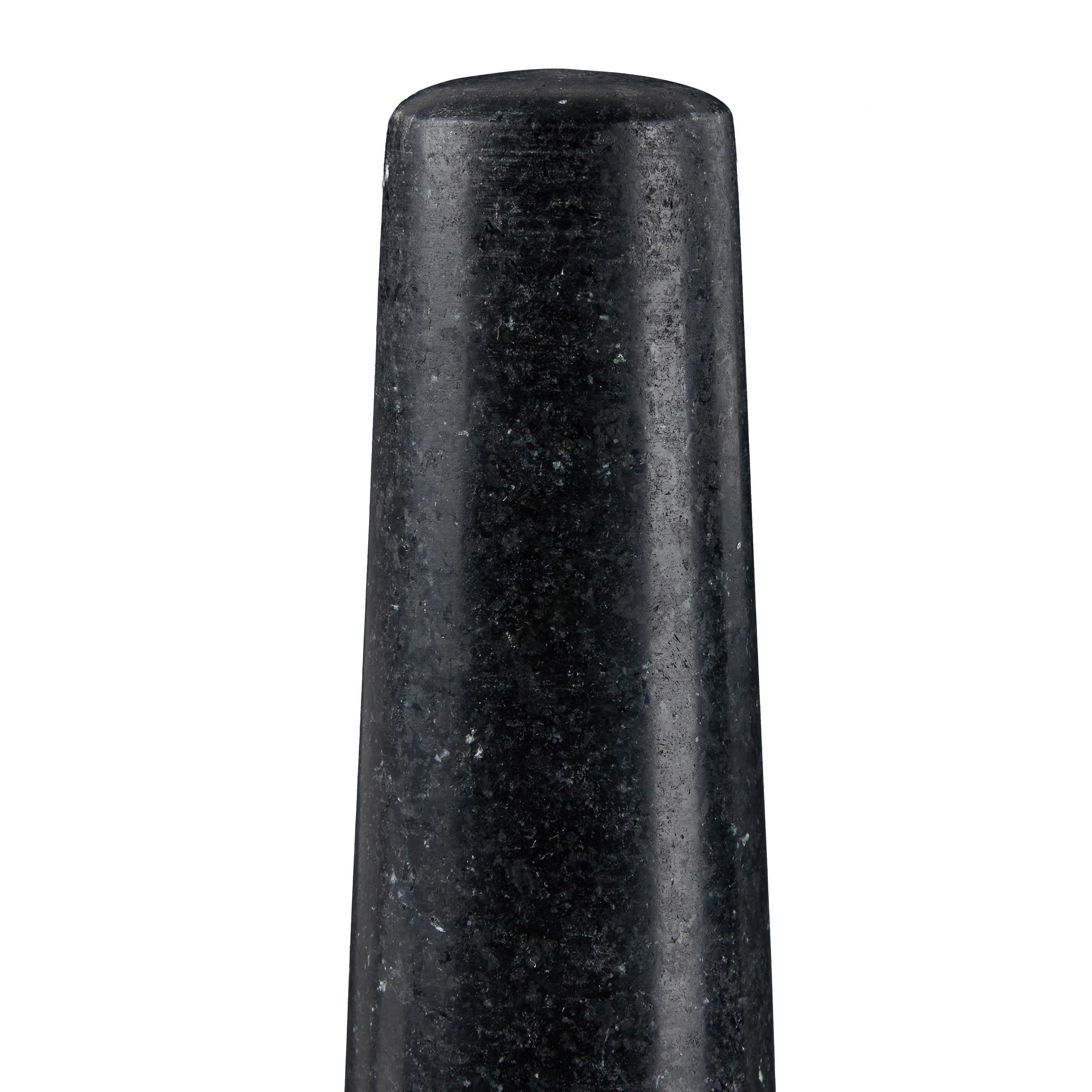 Relaxdays Mortaio & Pestello in Granito, Robusto & Resistente, Erbe Aromatiche, in Pietra Lucida, V 500ml, Ø 13, nero