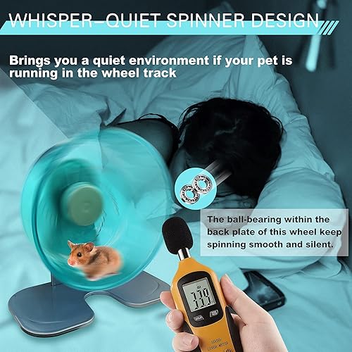 Vista 34 de Petest Rueda de ejercicio para hámster, ruedas giratorias silenciosas, diámetro de 6.7 pulgadas, color verde