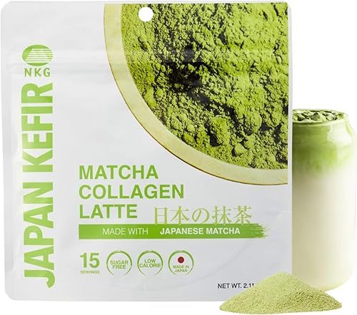 Latte de colágeno Matcha prémium  Fabricado en Japón con colágeno marino hidrolizado especial y auténtico matcha japonés  Sin edulcorantes