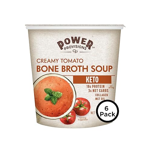 Miniatura 7 de Power Provisions Cheddar - Tazas de sopa de caldo de hueso de brócoli - Taza de sopa instantánea Keto - Infusión de colágeno con 0.76 onzas de