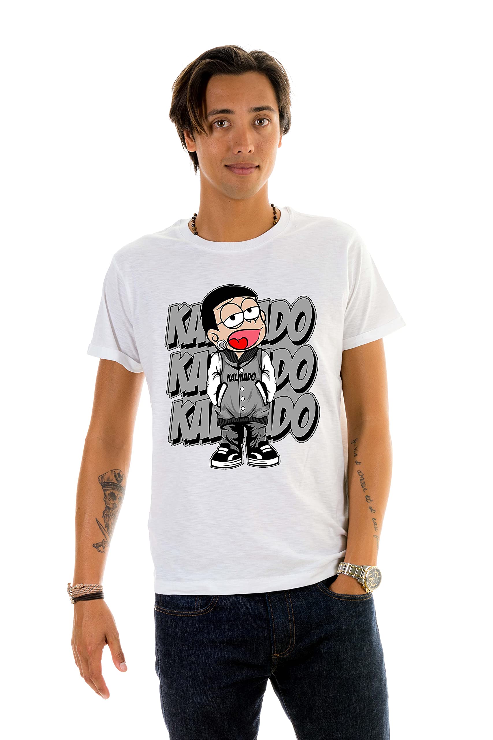 GenericTshirt Factory tshirt with Kalmado Design For Men, White