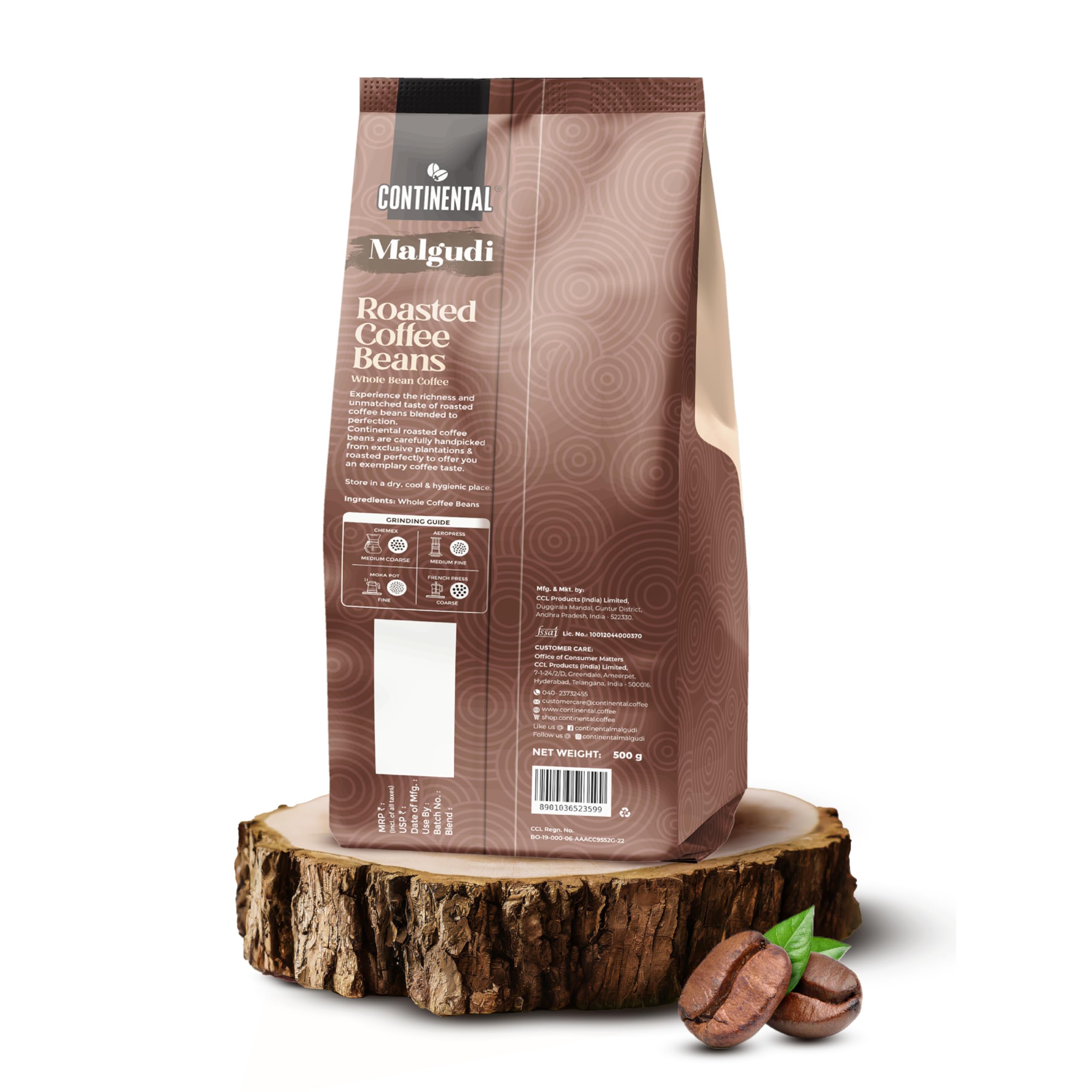 Continental Malgudi Roasted Coffee Beans Packet - 500Gm|70% Arabica & 30% Robusta|Smooth & Bold Blend|Whole Bean Coffee Perfect For Espresso, Drip, Cold Brew, Filter Coffee & French Press - Image 2 thumbnail