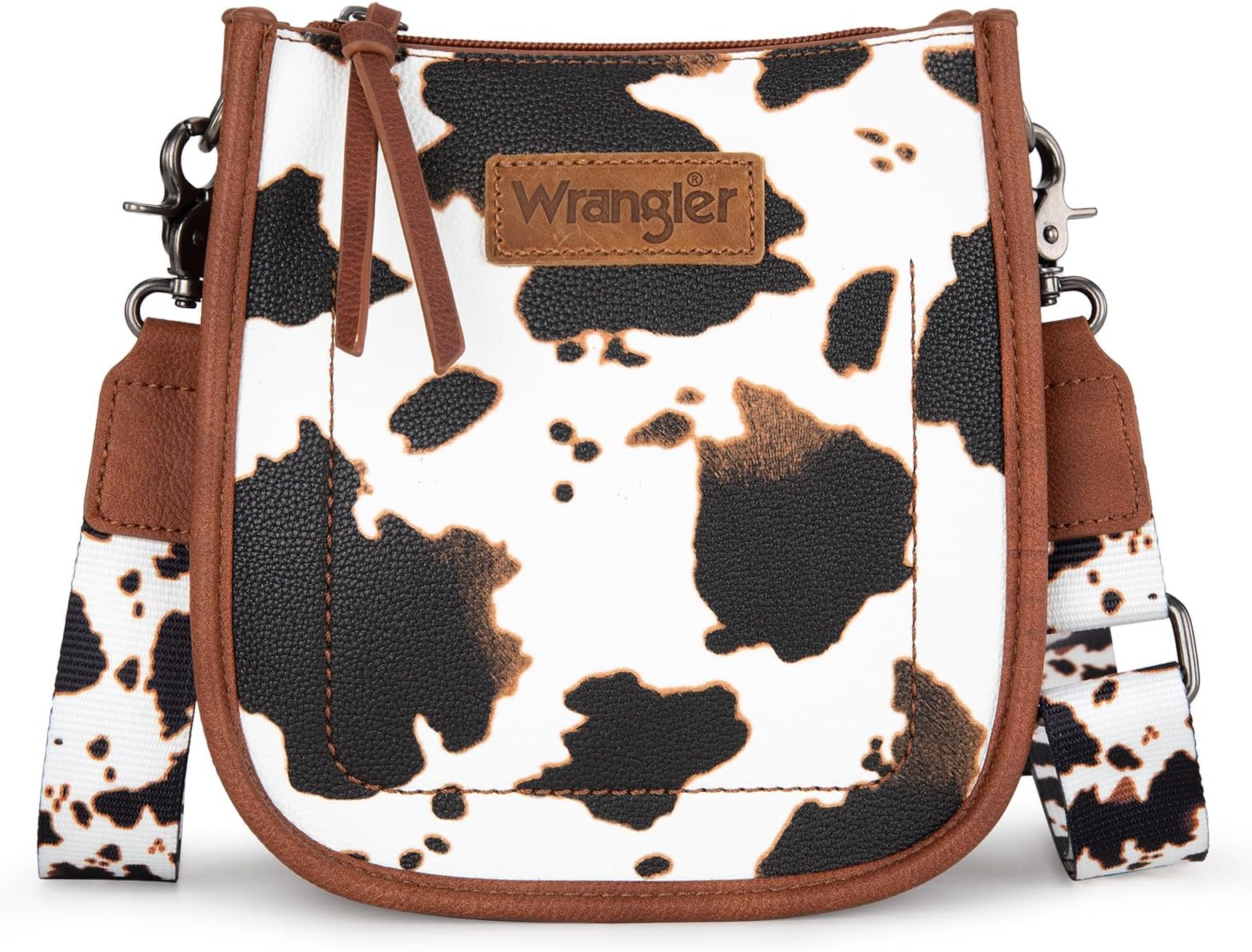 Wrangler 女性用小型クロスボディバッグ ウエスタンショルダーパース 調節可能なストラップ付き
