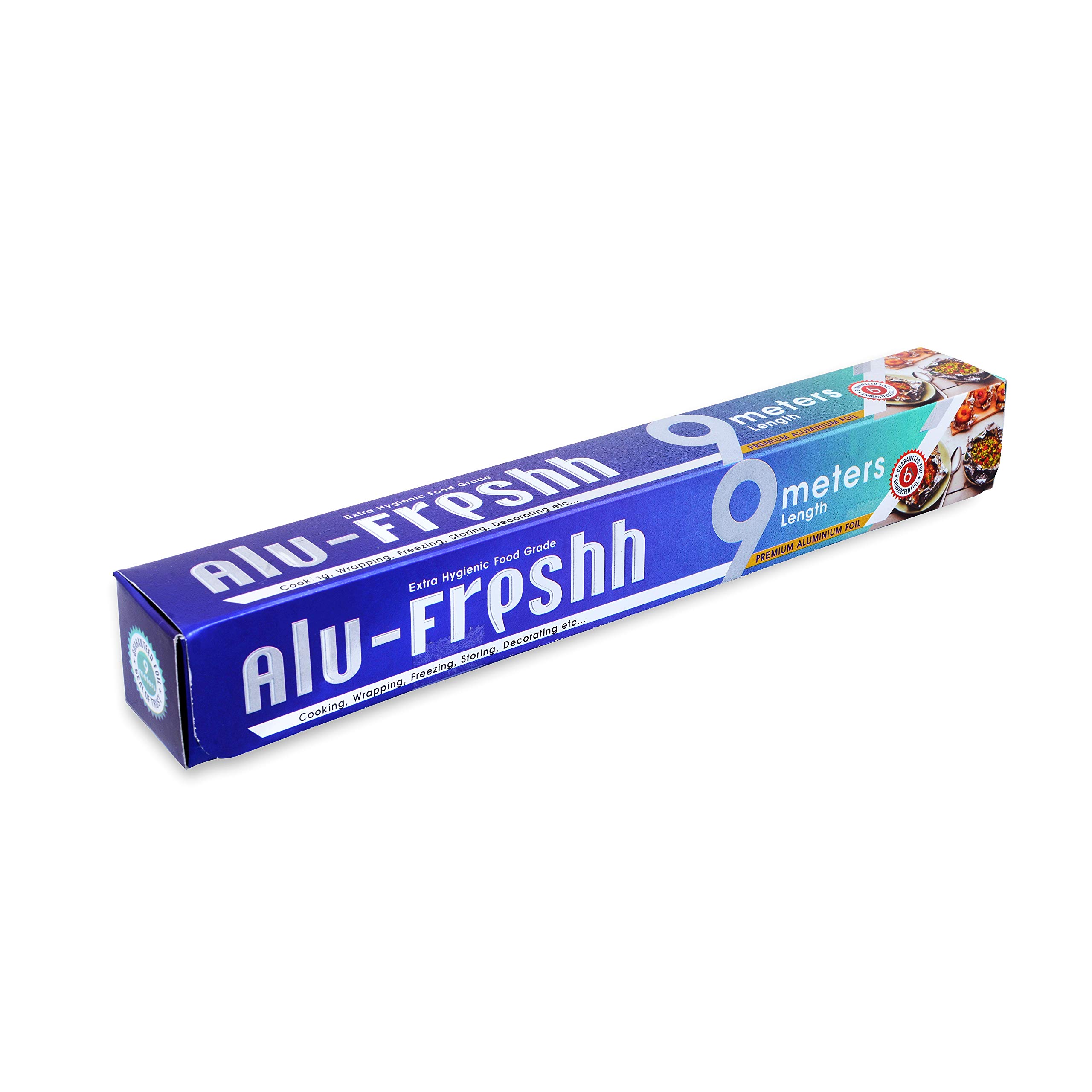 Rotolo di carta da cucina in alluminio color argento, spessore micron, per alimenti, resistente, per alimenti freschi, qualità alimentare, 9 metri (confezione da 3)