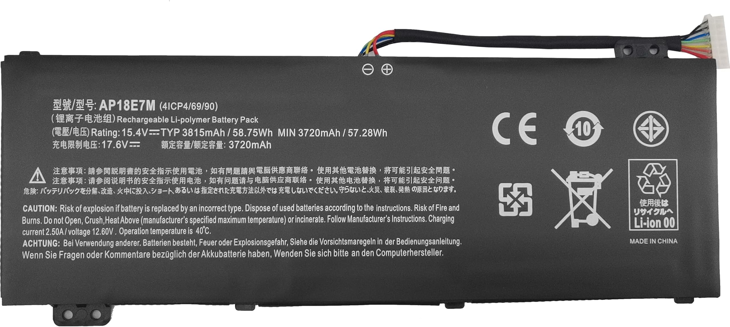 AP18E7M AP18E8M Battery for Acer Nitro 5 AN515-54 AN517-51 AN515-55 AN515-44 AN515-43 Nitro 7 AN715-51 Predator Helios 300 PH315-52 PH317-52 PH317-53,Triton 300 PT315-51 Aspire 7 A715-74G AN515-52
