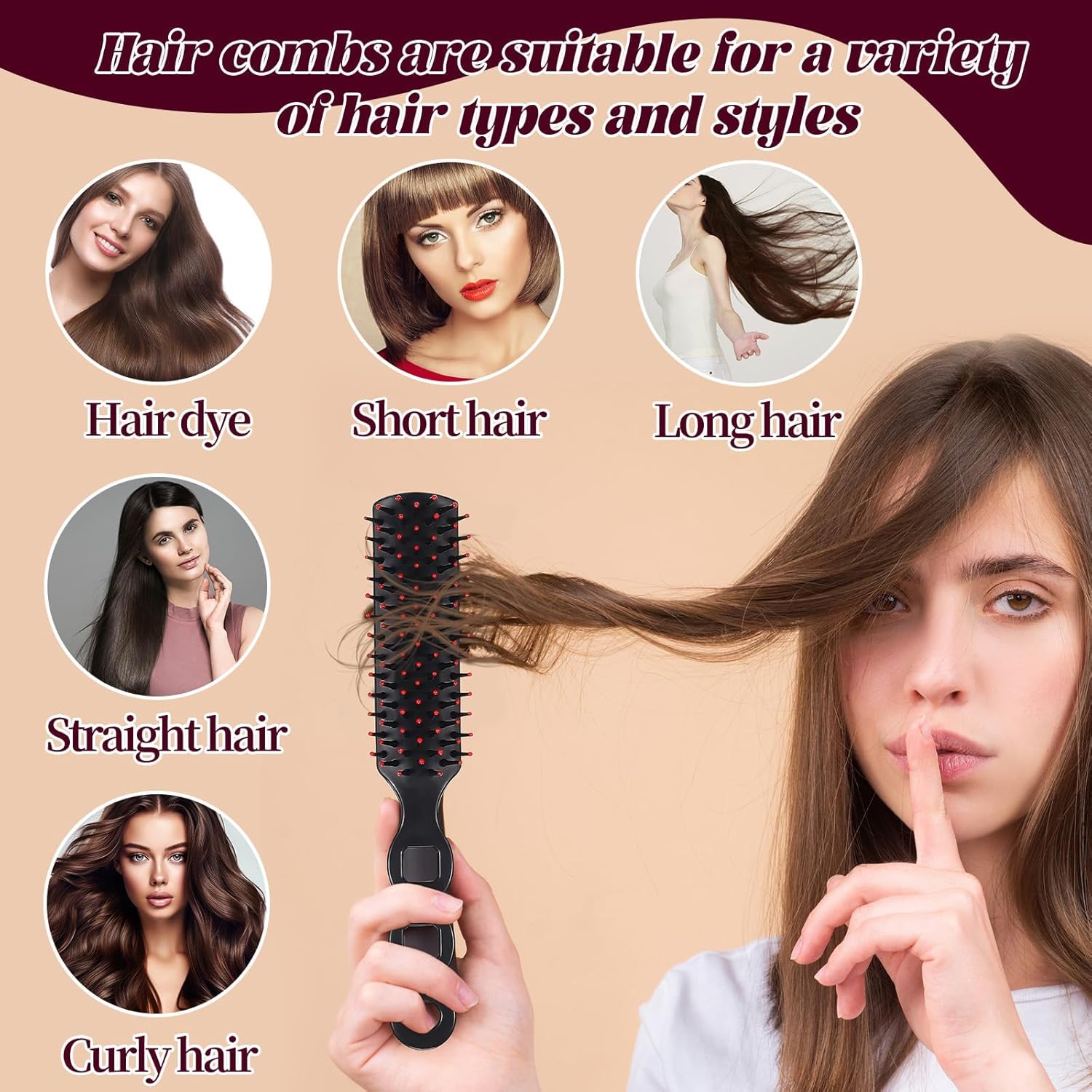 120 Pcs Hair Brushes for Homeless Individually Wrapped for Curly Hair, Women Kids Hotel Homeless Nursing Charity(Pink, 120 PCS)