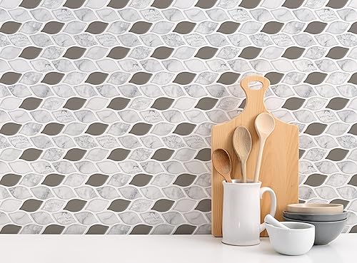 Miniatura 6 de Duck EasyLiner - Hojas de azulejos decorativos para salpicaduras y papel tapiz papel tapiz blanco paquete de 4 10 pulgadas x 10 pulgadas 287437