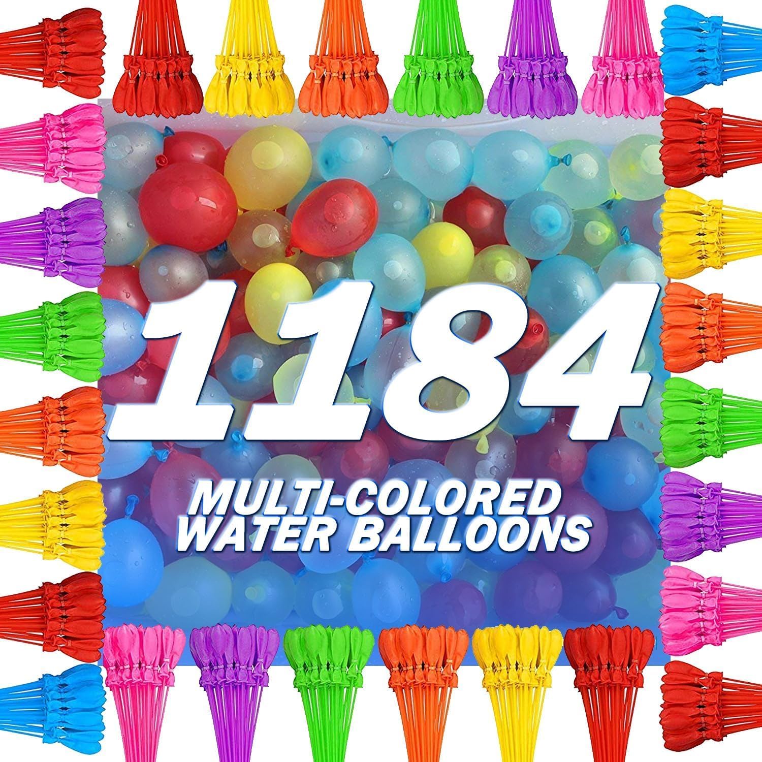 Water Balloons With 1184 balloon Easy Quick Start Splash Party with Kids and Adults Water Bomb 676 (Multicolored512)